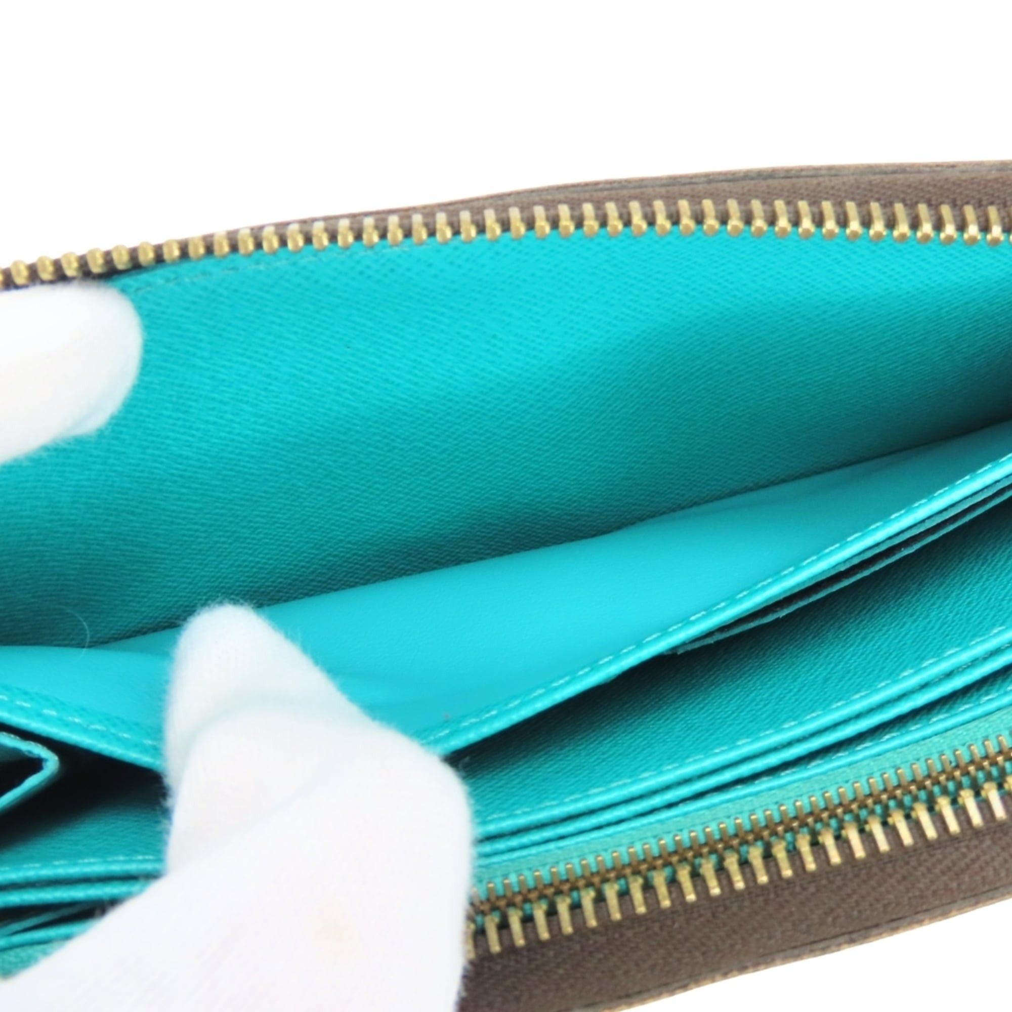 Louis Vuitton Louis Vuitton Zippy Wallet M60928 Monogram Turquoise Brown V-line Long for Women LOUIS VUITTON Size ONE SIZE - 21 Thumbnail