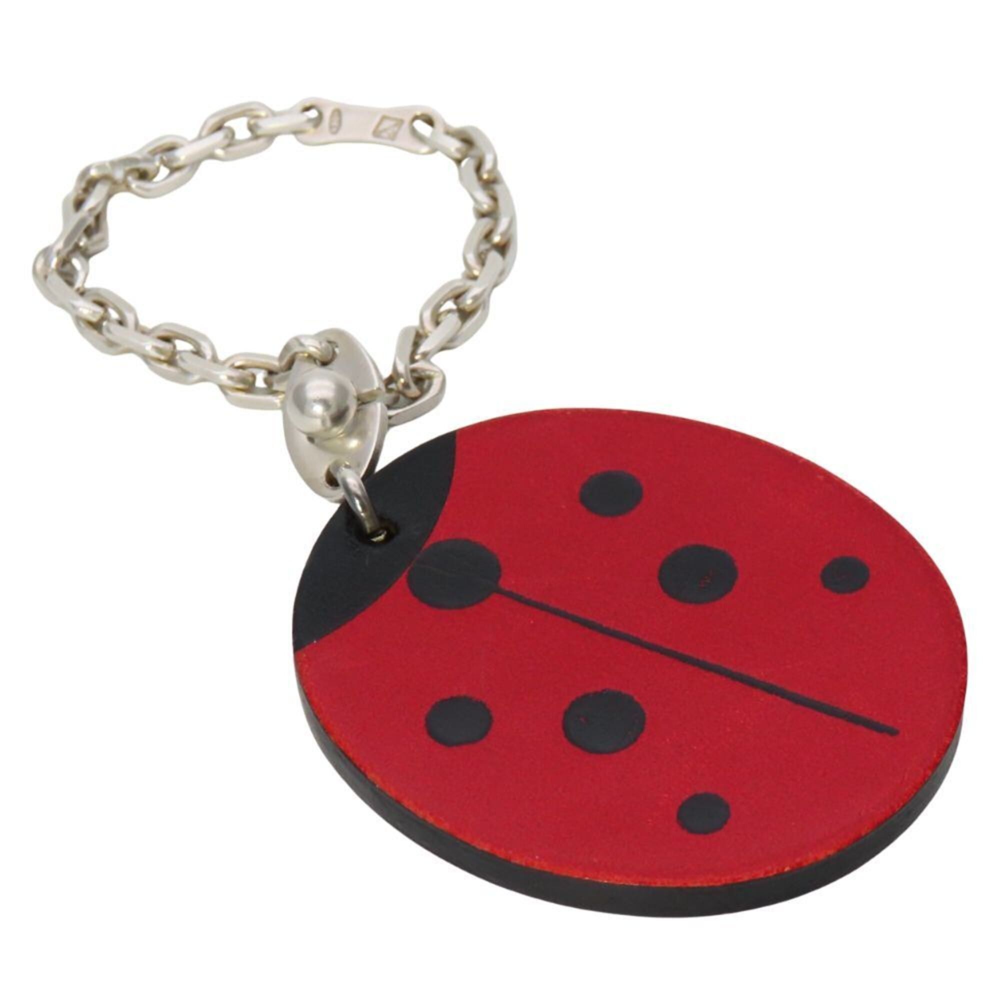 Hermes Hermes Ladybug Bag Charm, Leather, SV925, Red/Black, Women's HERMES Size ONE SIZE - 2 Thumbnail