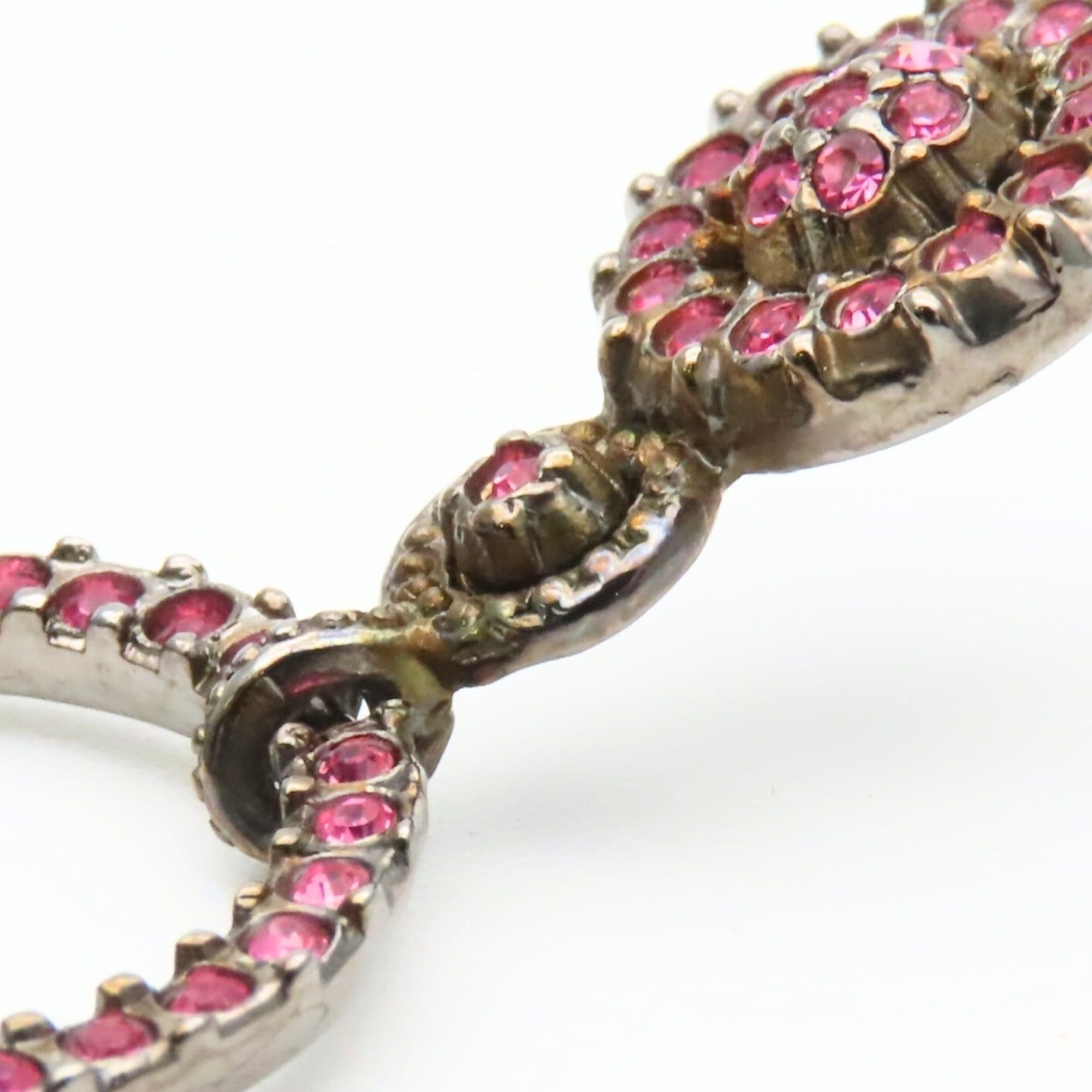 Dior Christian Dior Earrings, Metal, Rhinestone, Pink, Women's Size ONE SIZE - 7 Thumbnail
