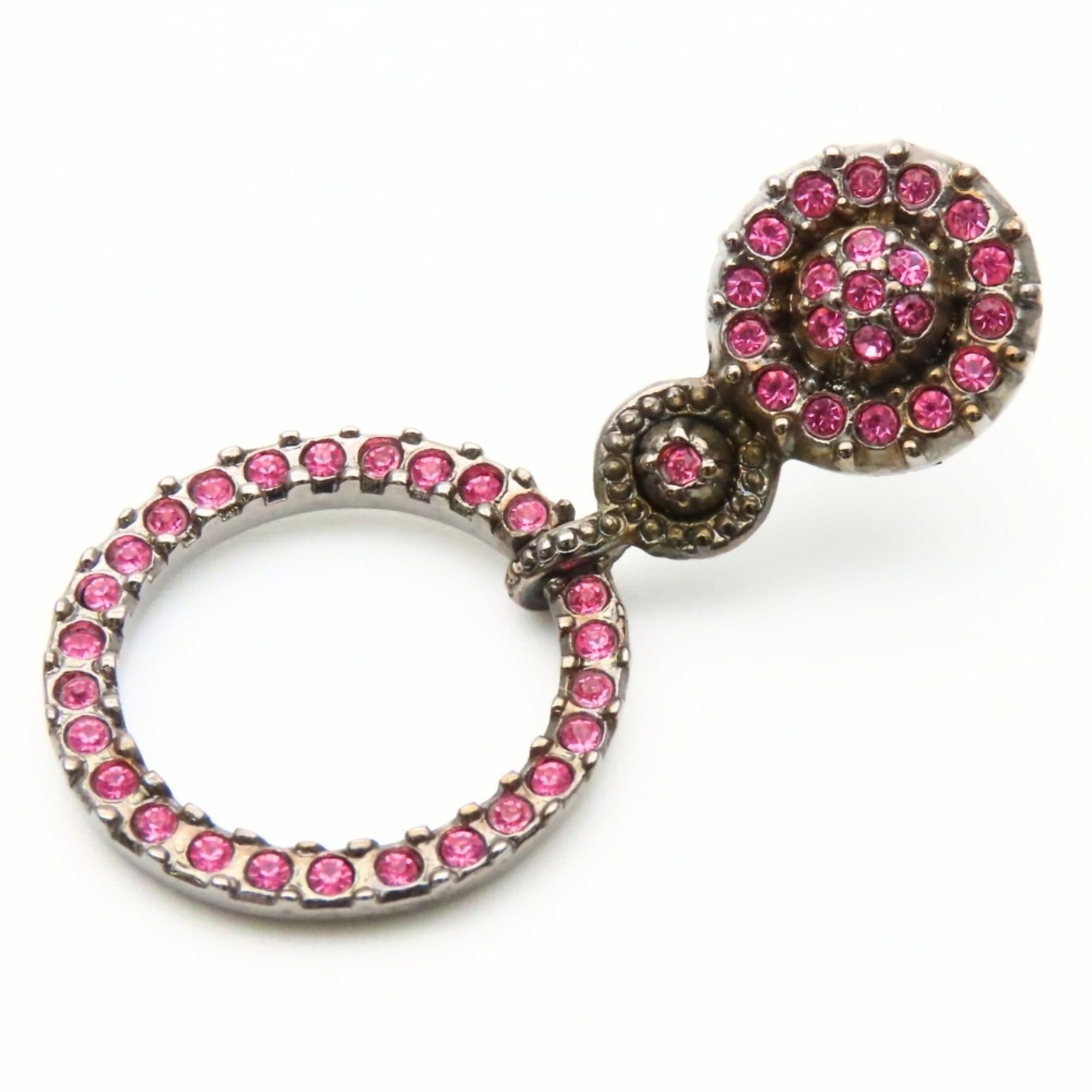 Dior Christian Dior Earrings, Metal, Rhinestone, Pink, Women's Size ONE SIZE - 6 Thumbnail