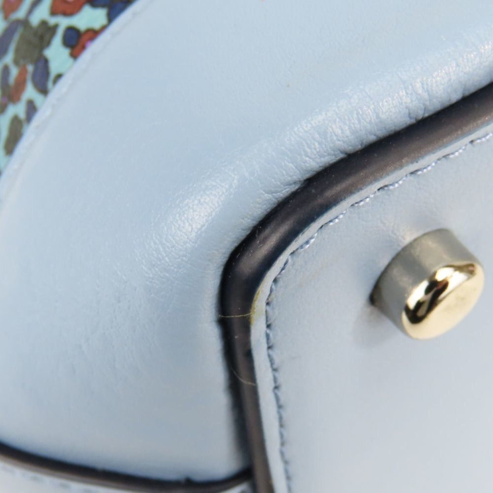 Coach Coach handbag F59443 Leather Blue Shoulder Bag Flower Women's COACH Size ONE SIZE - 10 Thumbnail