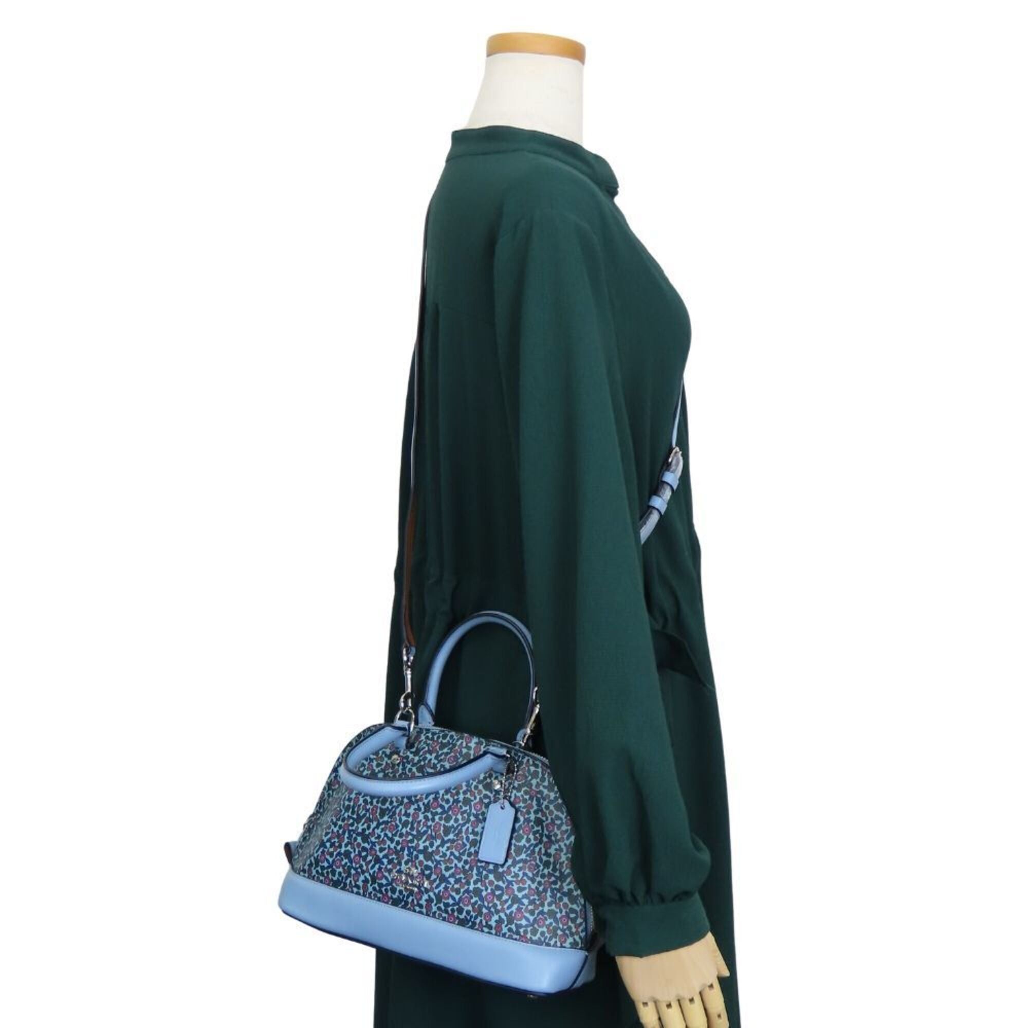 Coach Coach handbag F59443 Leather Blue Shoulder Bag Flower Women's COACH Size ONE SIZE - 17 Thumbnail