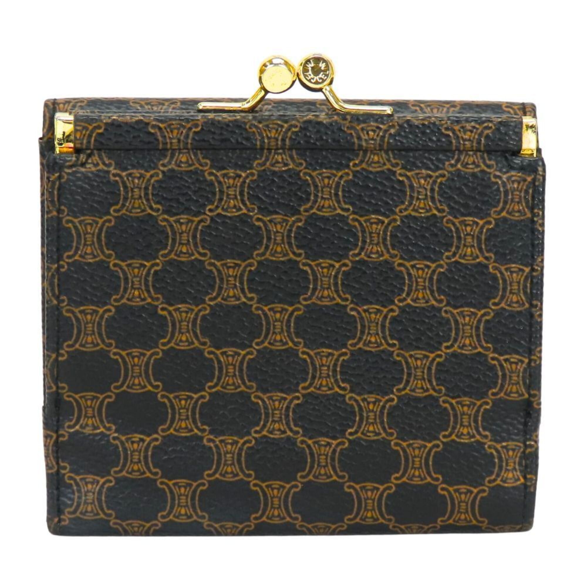 Celine Celine trifold wallet, Macadam leather, brown and black, compact wallet for women. Size ONE SIZE - 3 Thumbnail