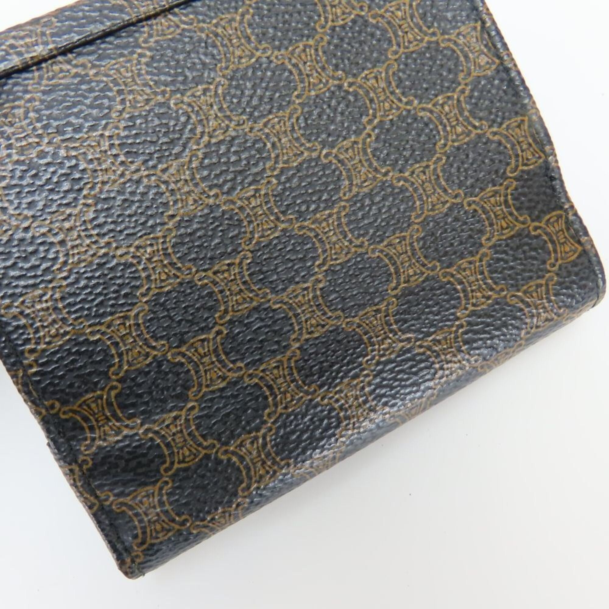 Celine Celine trifold wallet, Macadam leather, brown and black, compact wallet for women. Size ONE SIZE - 9 Thumbnail