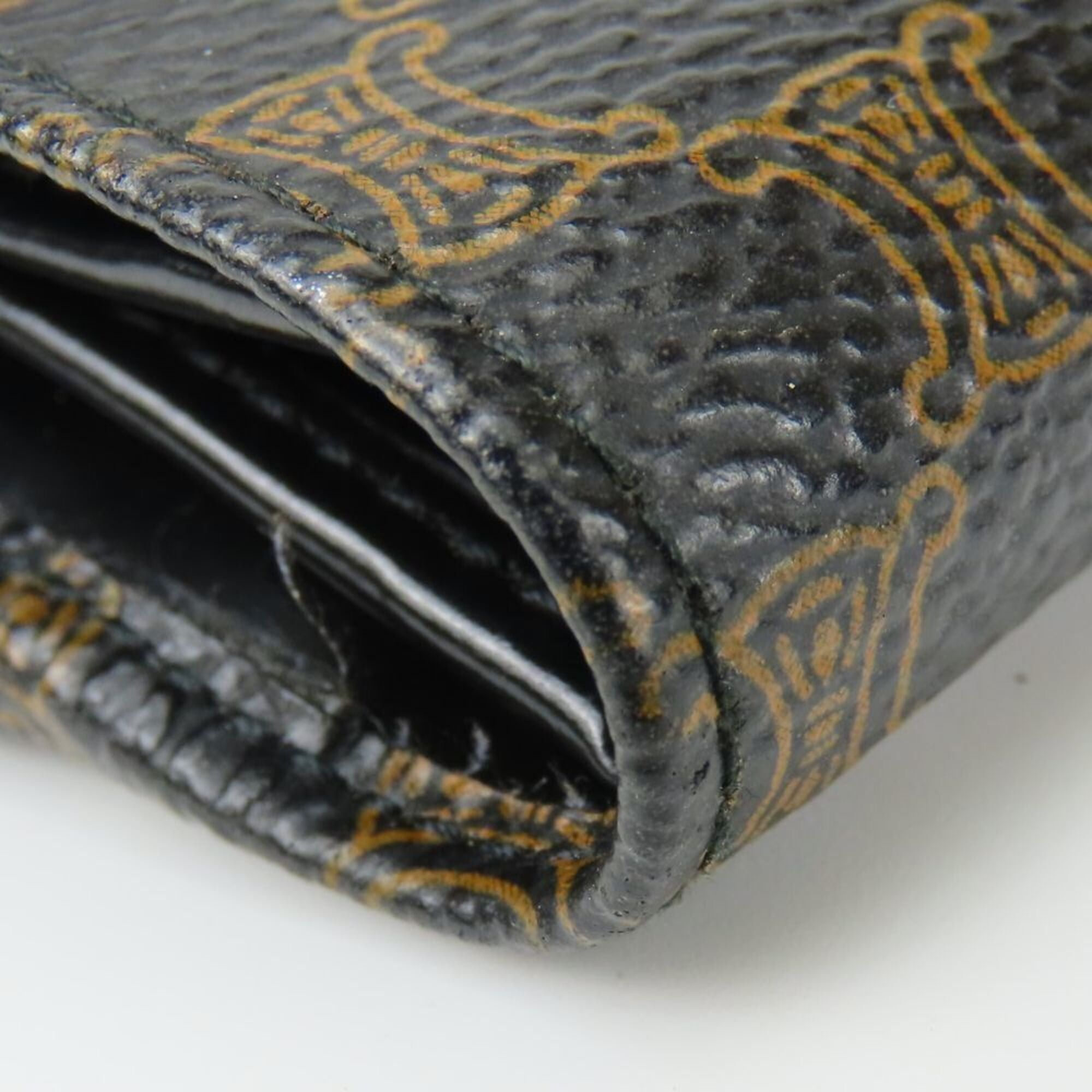 Celine Celine trifold wallet, Macadam leather, brown and black, compact wallet for women. Size ONE SIZE - 8 Thumbnail