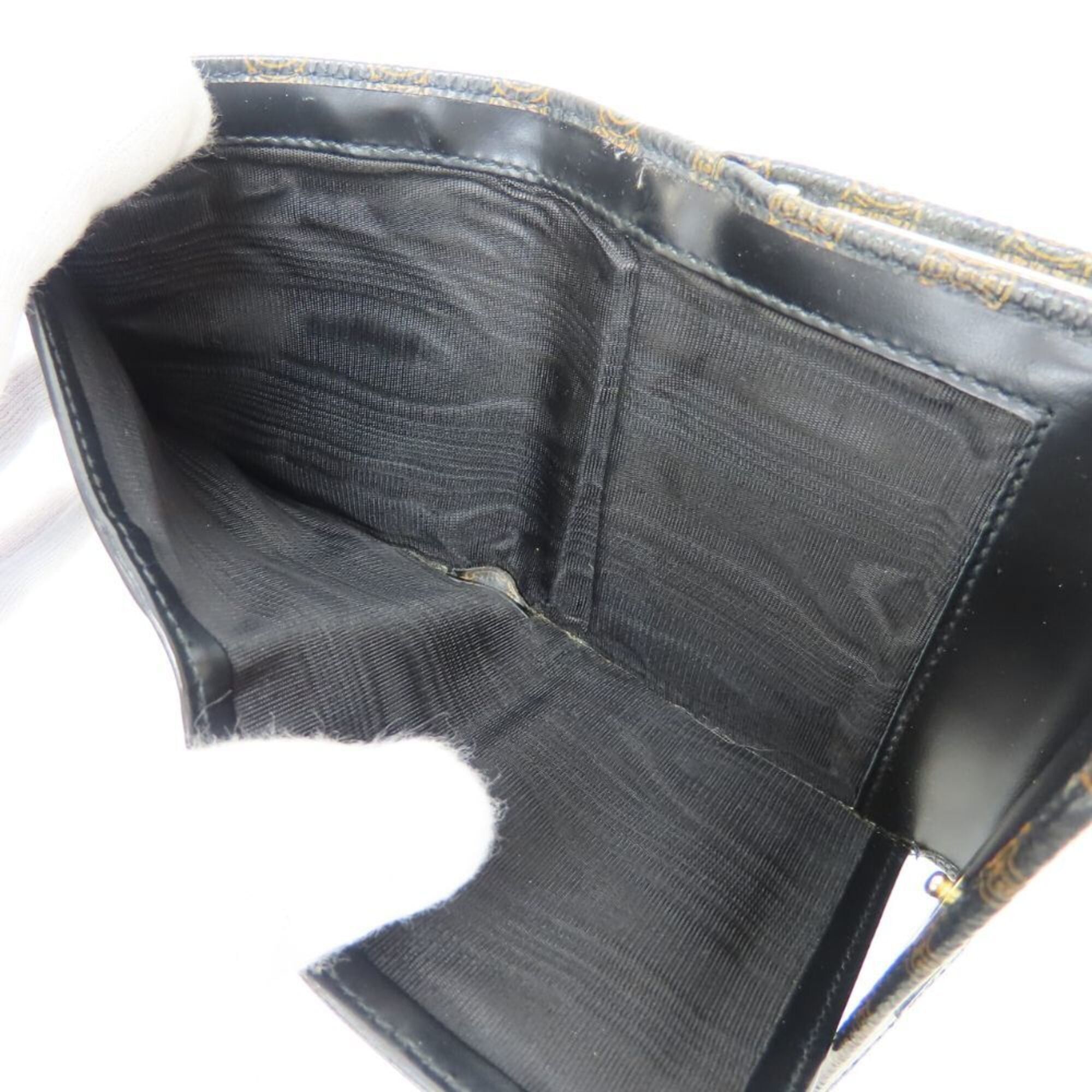 Celine Celine trifold wallet, Macadam leather, brown and black, compact wallet for women. Size ONE SIZE - 15 Thumbnail