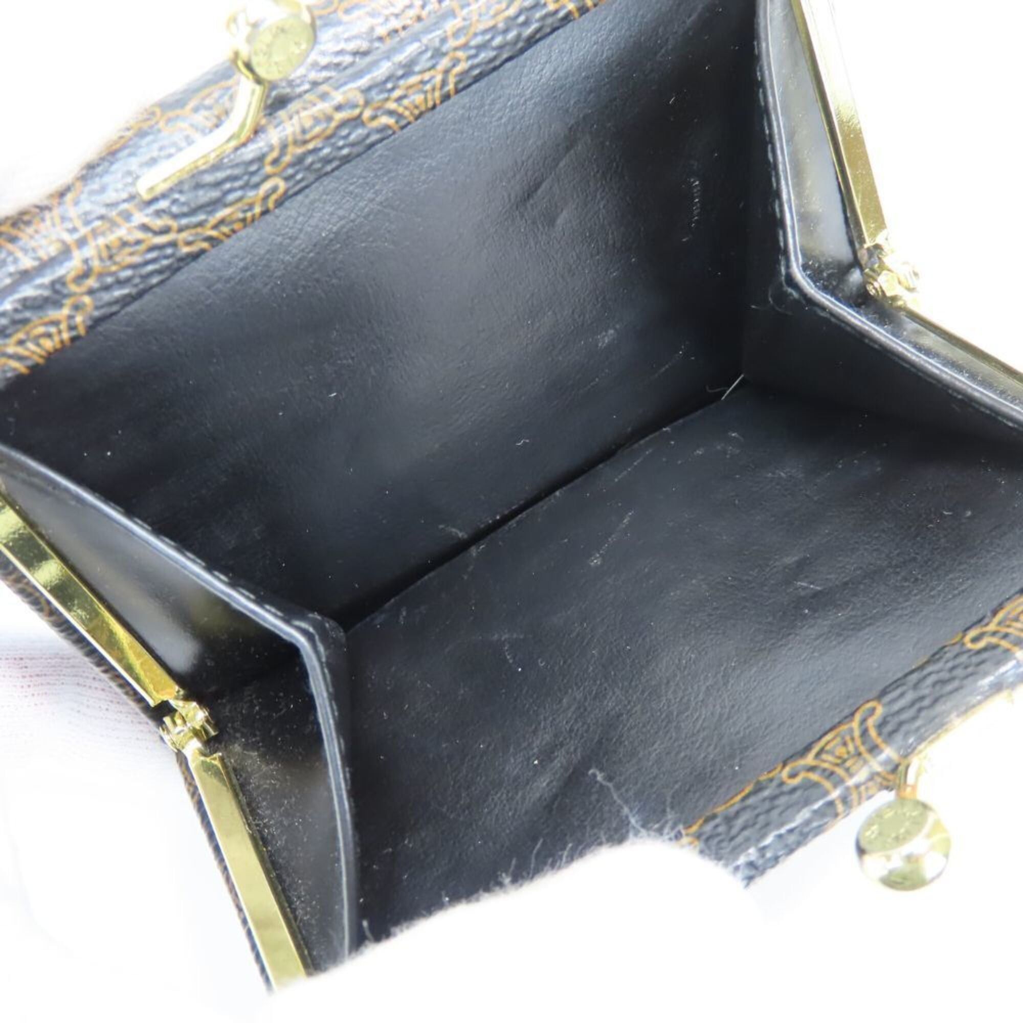 Celine Celine trifold wallet, Macadam leather, brown and black, compact wallet for women. Size ONE SIZE - 19 Thumbnail