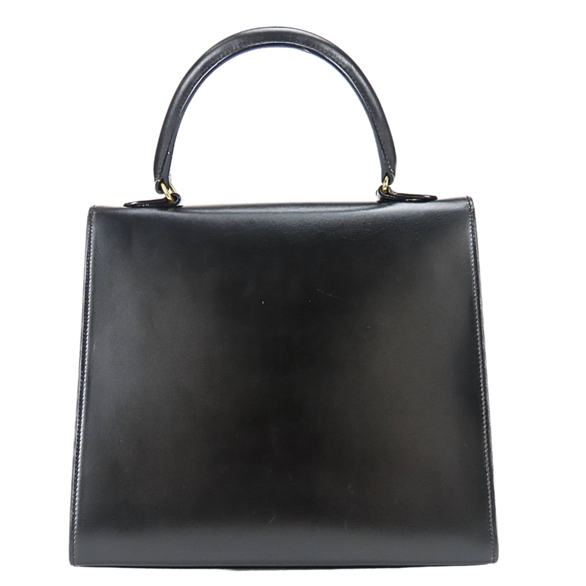 Celine Celine Gancini Leather Handbag, Black with Gold Hardware and Chain, for Women. Size ONE SIZE - 4 Thumbnail