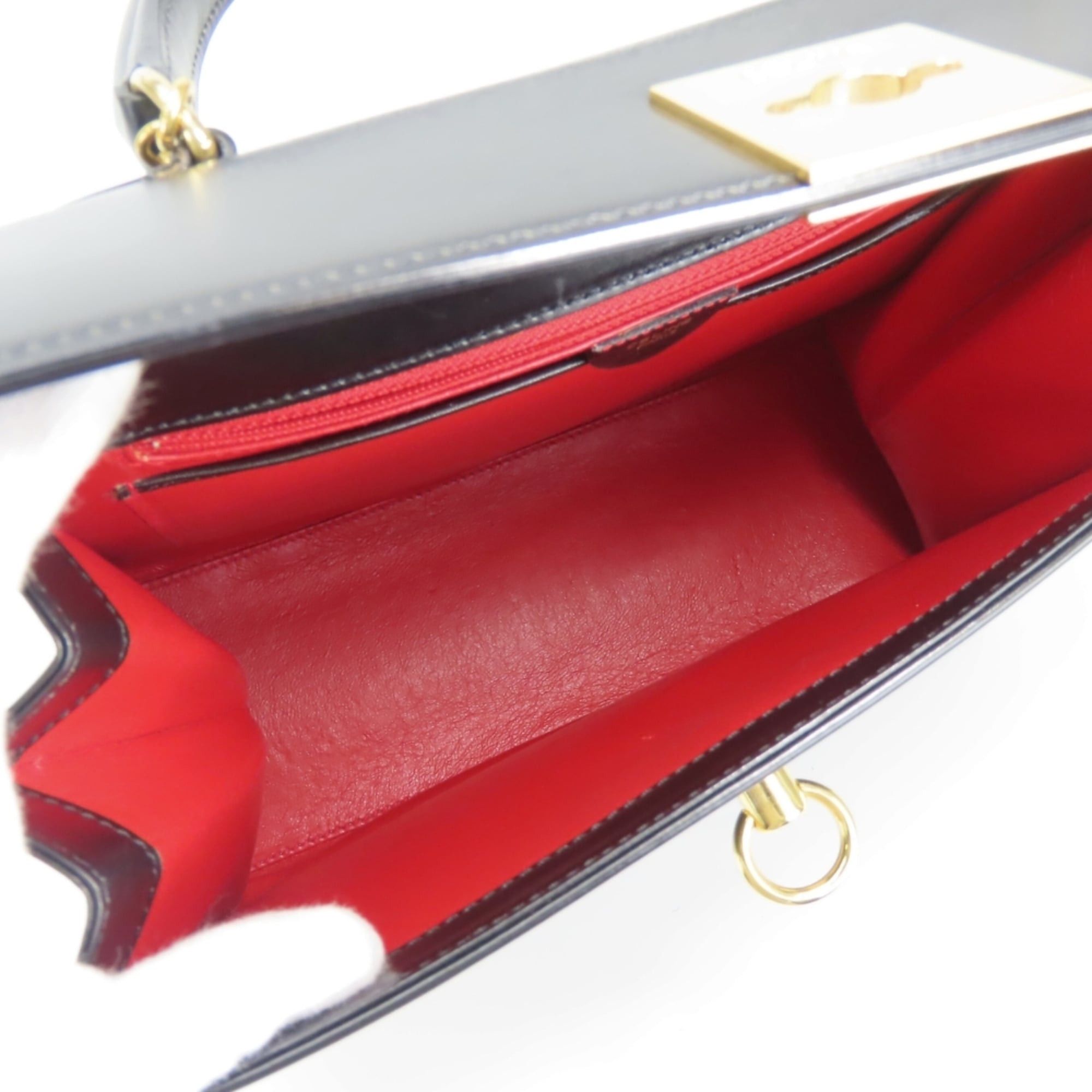 Celine Celine Gancini Leather Handbag, Black with Gold Hardware and Chain, for Women. Size ONE SIZE - 17 Thumbnail
