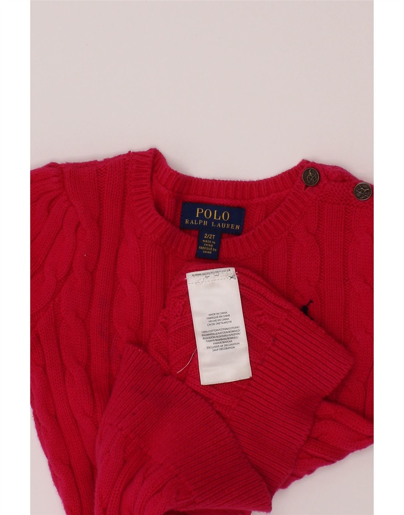 Polo Ralph Lauren Baby Girls Jumper Dress 18-24 Months Pink Cotton Size XXS / US 00 / IT 34 - 4 Thumbnail