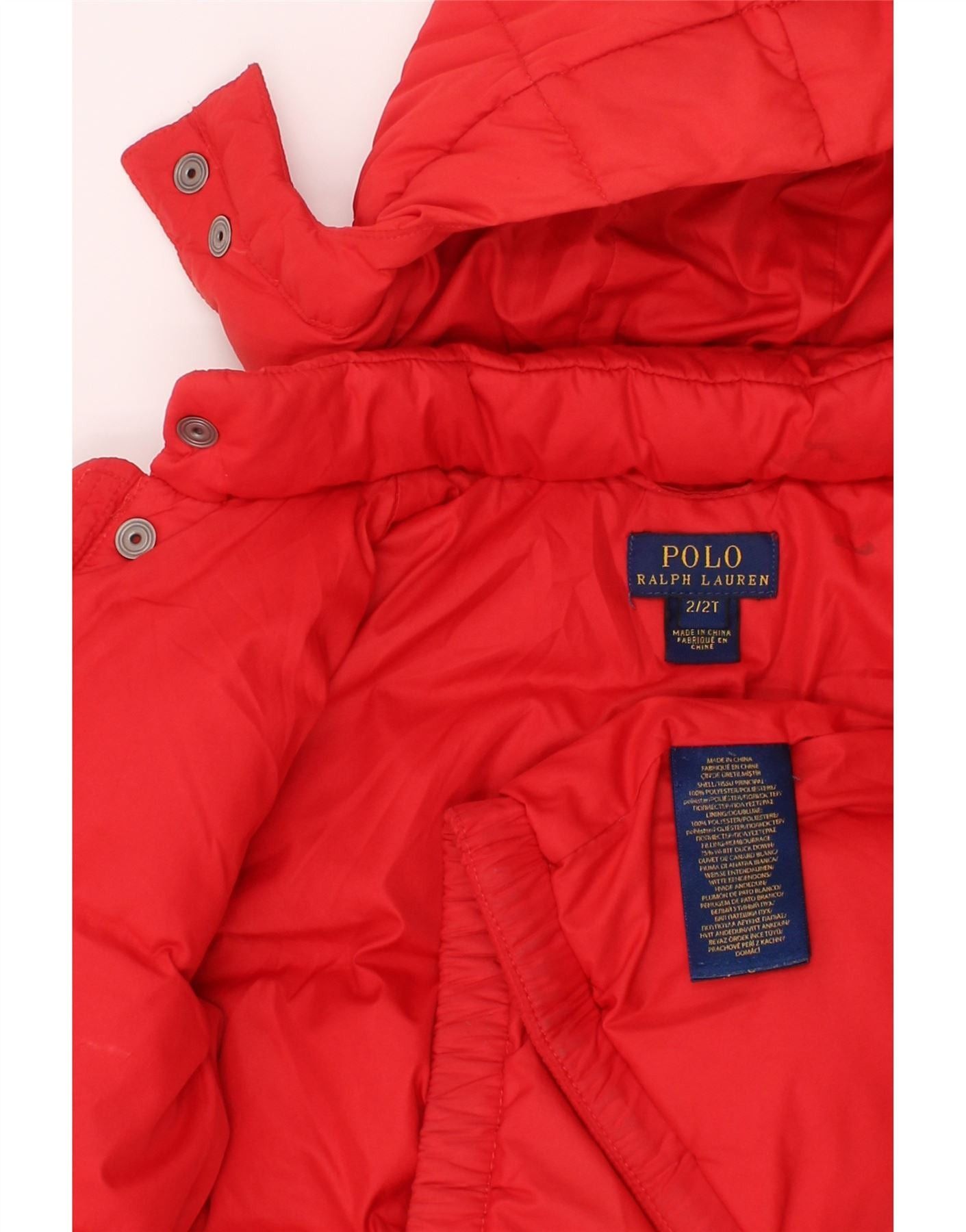 Polo Ralph Lauren Baby Boys Hooded Padded Jacket 18-24 Months Red Polyester Size XXS / US 00 / IT 34 - 5 Thumbnail