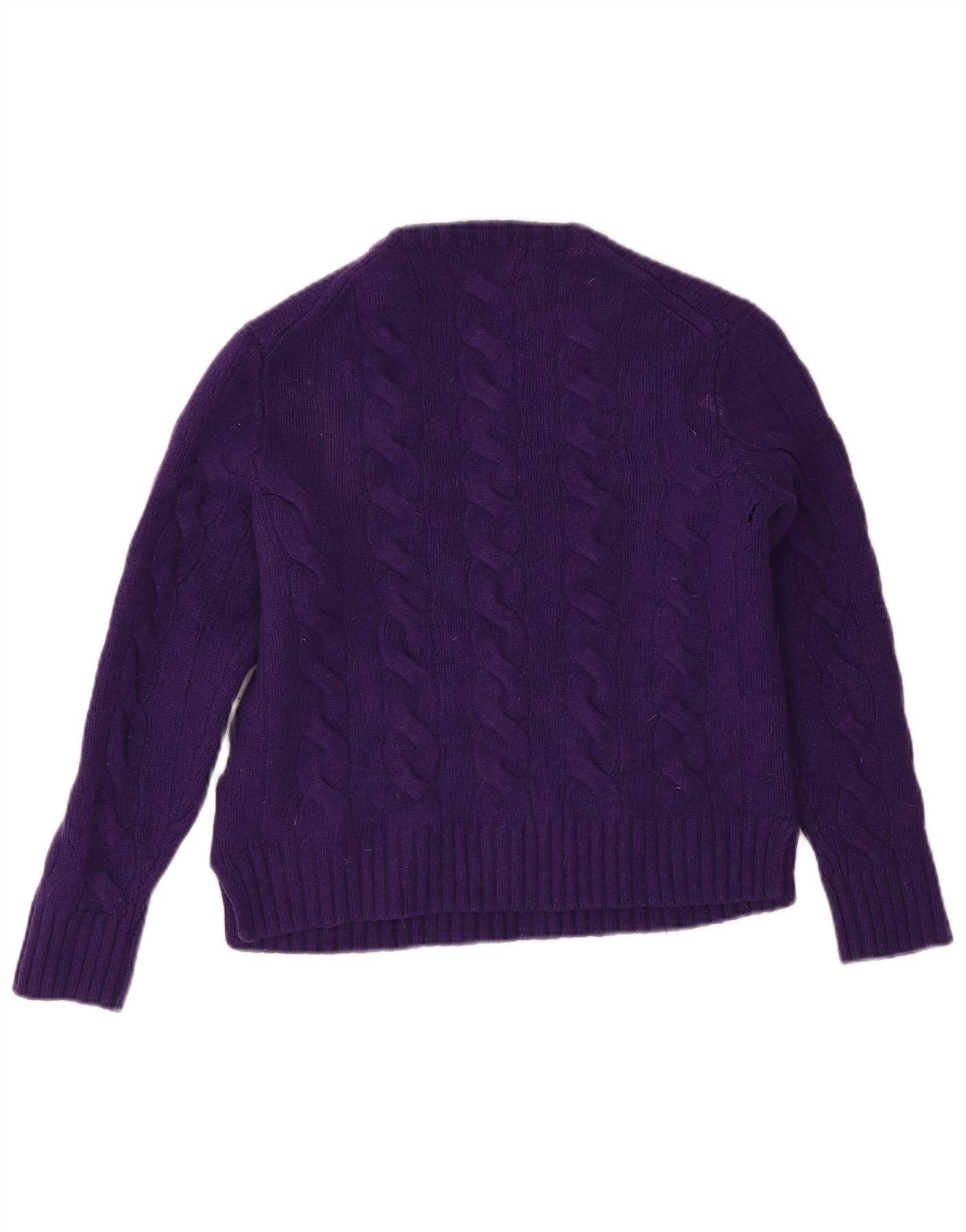 Polo Ralph Lauren Womens Crew Neck Jumper Sweater UK 14 Large Purple Size S / US 4 / IT 40 - 2 Thumbnail