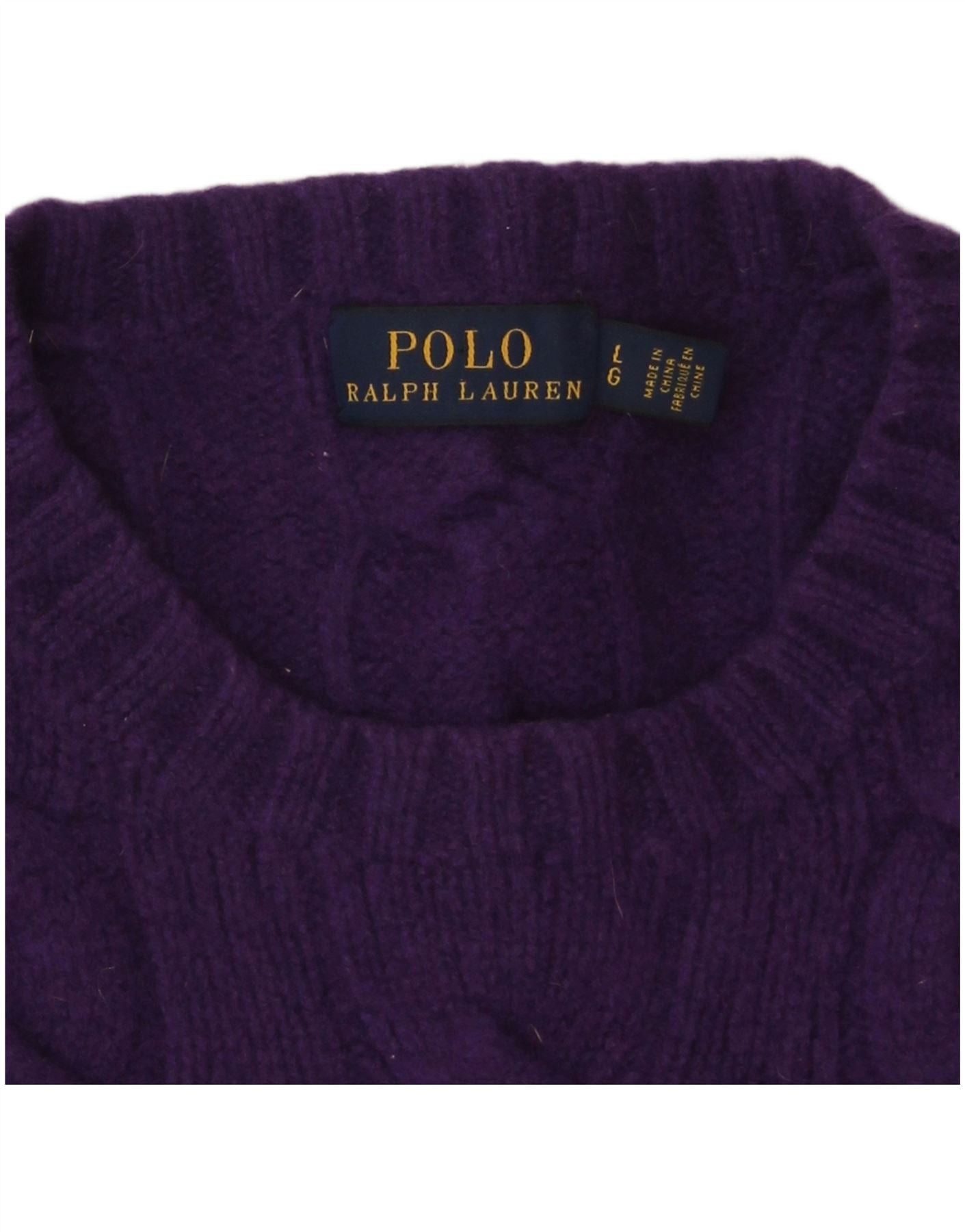 Polo Ralph Lauren Womens Crew Neck Jumper Sweater UK 14 Large Purple Size S / US 4 / IT 40 - 5 Thumbnail