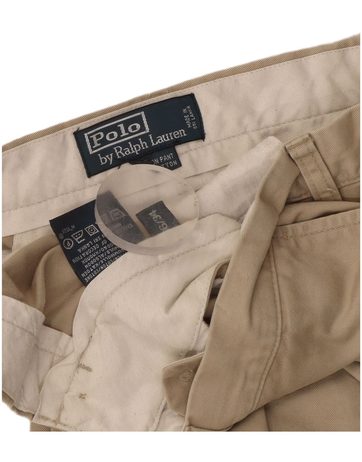 Polo Ralph Lauren Mens Straight Chino Trousers W36 L29 Beige Cotton Size US 36 / EU 52 - 4 Thumbnail