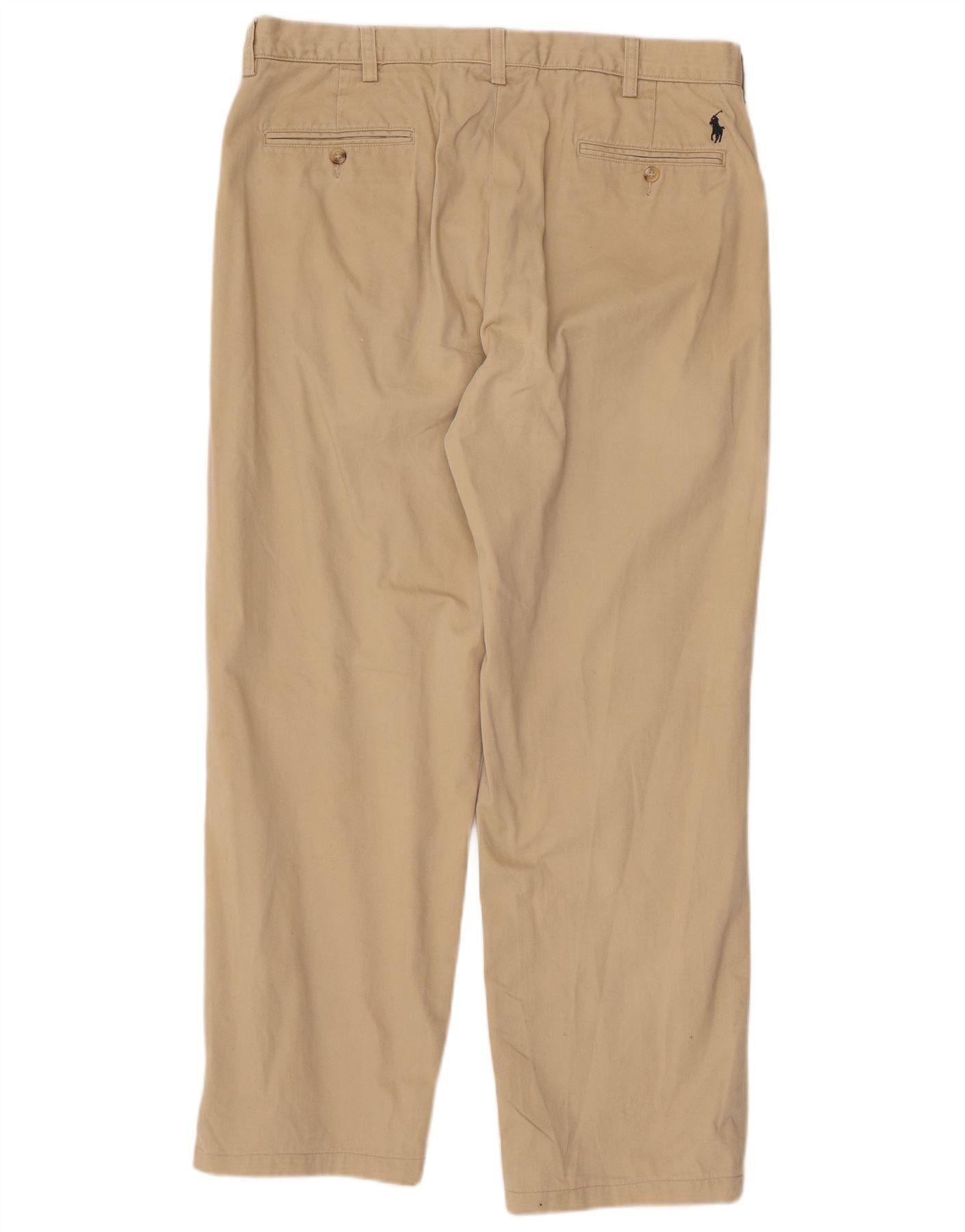 Polo Ralph Lauren Mens Straight Chino Trousers W36 L29 Beige Cotton Size US 36 / EU 52 - 2 Thumbnail