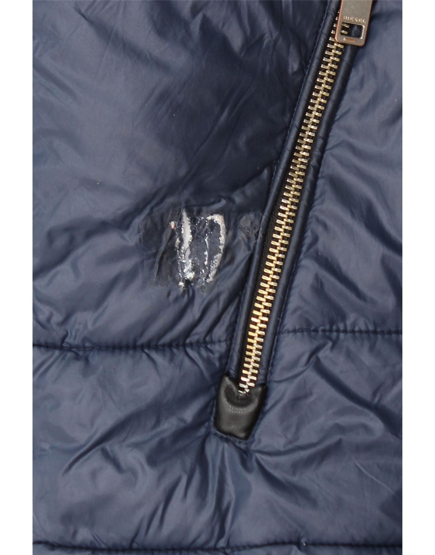 Diesel Mens Hooded Padded Jacket UK 36 Small Navy Blue Nylon Size US L / EU 52-54 / 3 - 3 Thumbnail