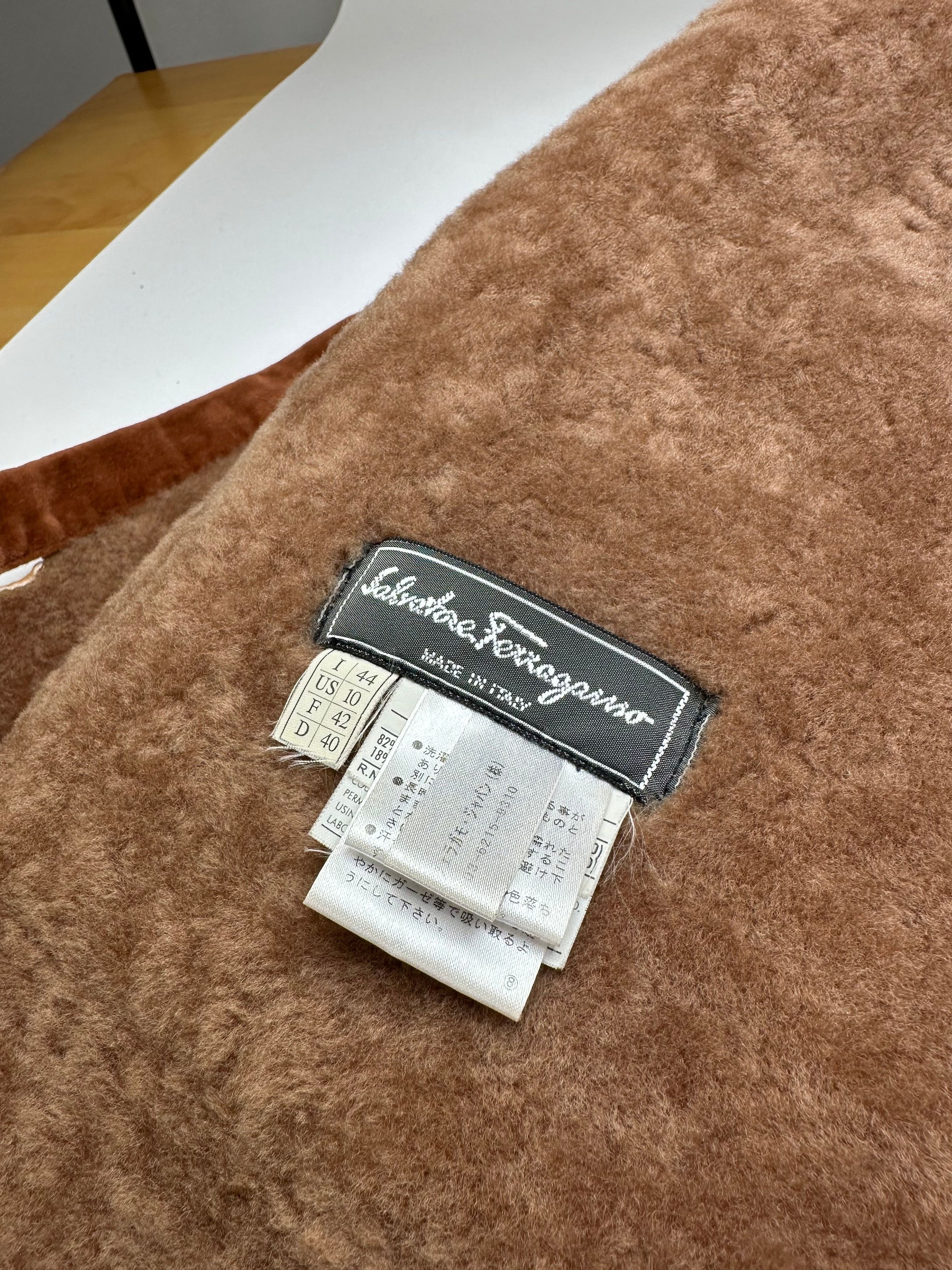 Other Vintage Salvatore Ferragamo Nubuk Leather Wool Coat M Brown Size M / US 6-8 / IT 42-44 - 5 Thumbnail