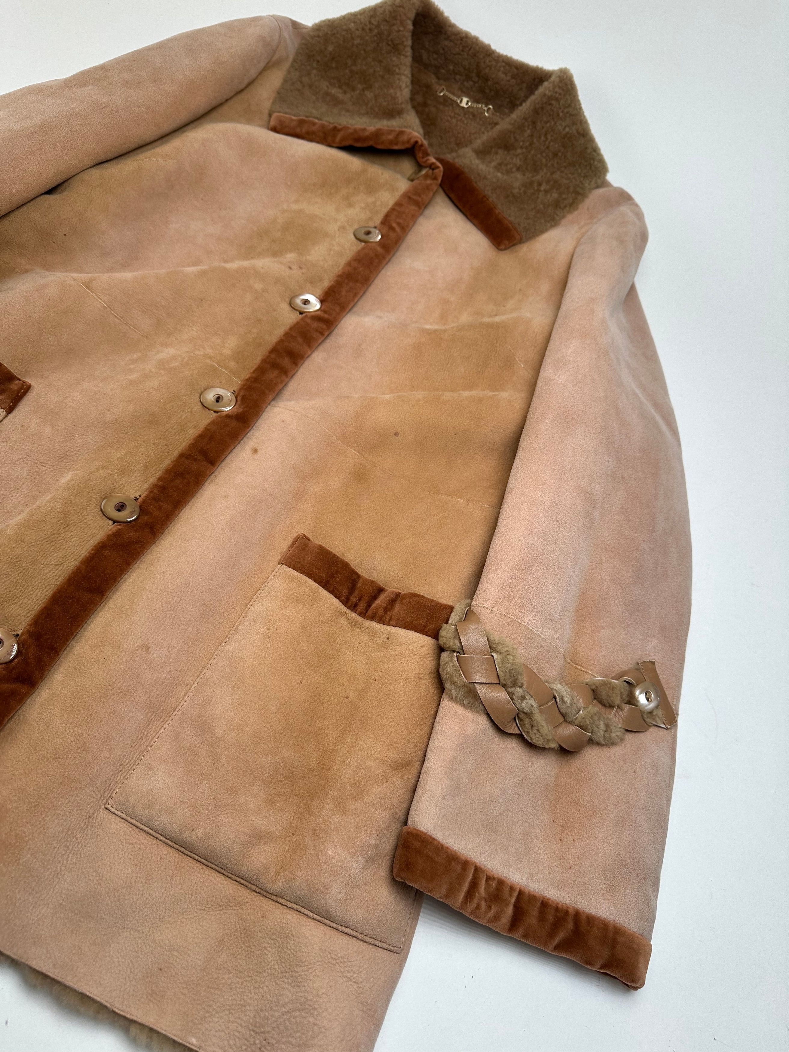 Other Vintage Salvatore Ferragamo Nubuk Leather Wool Coat M Brown Size M / US 6-8 / IT 42-44 - 11 Thumbnail