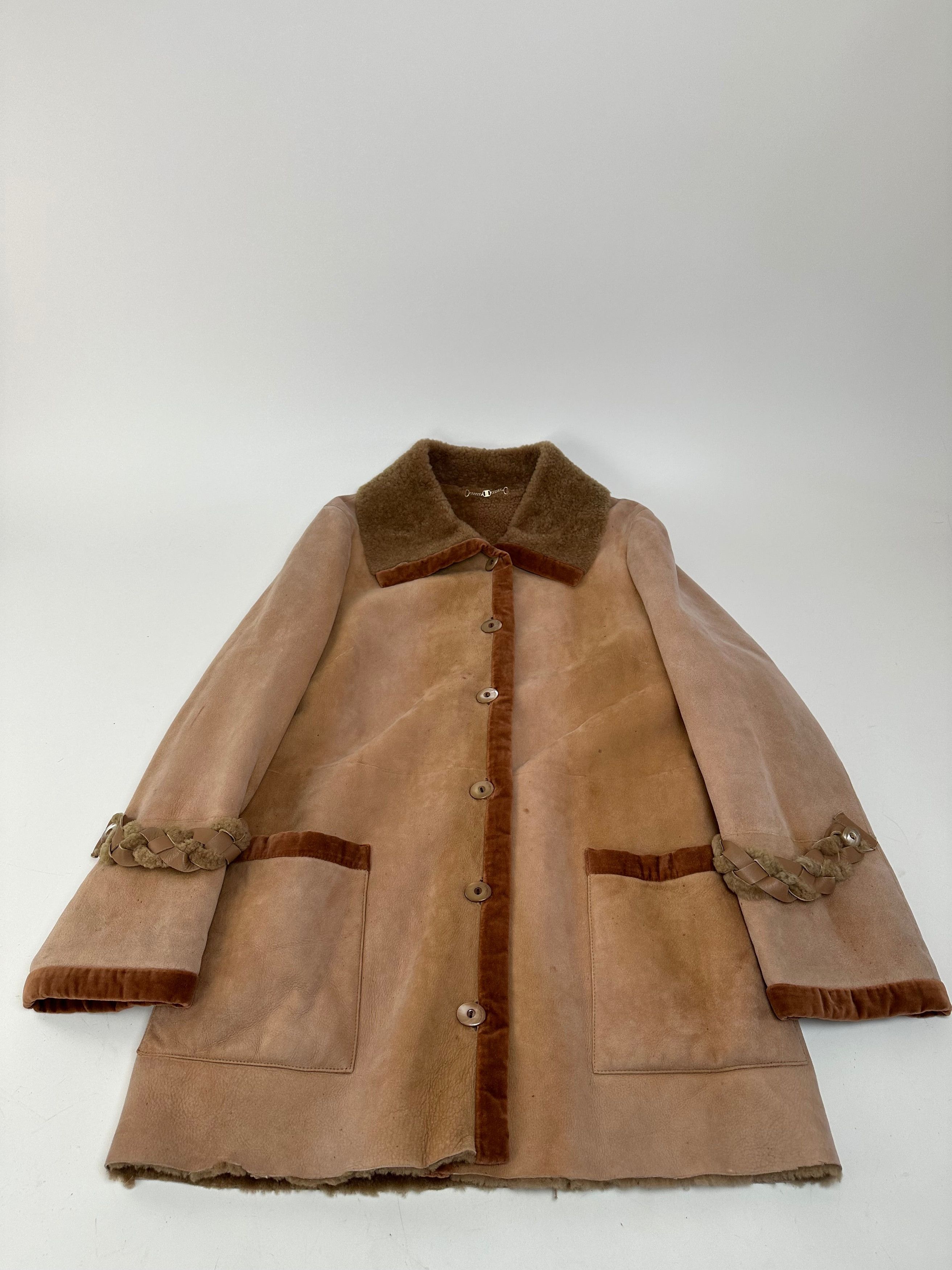 Other Vintage Salvatore Ferragamo Nubuk Leather Wool Coat M Brown Size M / US 6-8 / IT 42-44 - 8 Thumbnail