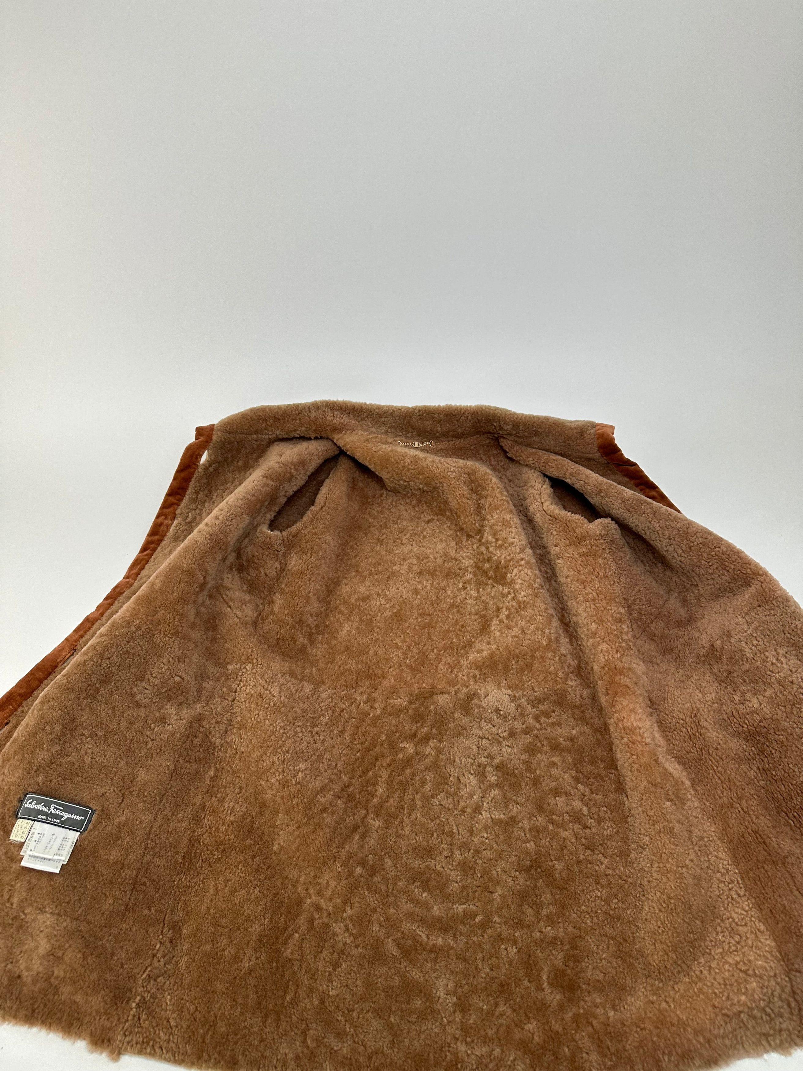 Other Vintage Salvatore Ferragamo Nubuk Leather Wool Coat M Brown Size M / US 6-8 / IT 42-44 - 4 Thumbnail
