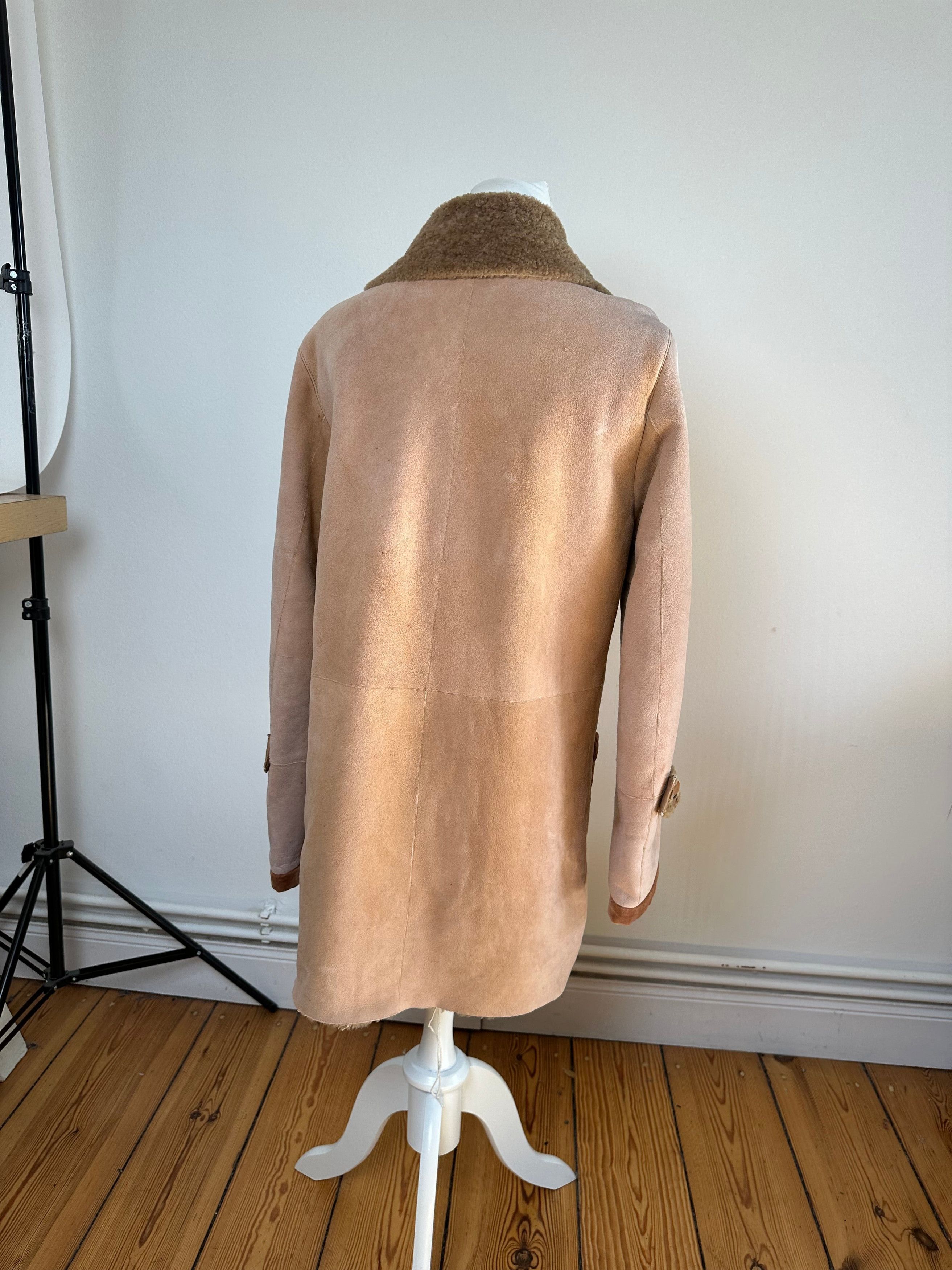 Other Vintage Salvatore Ferragamo Nubuk Leather Wool Coat M Brown Size M / US 6-8 / IT 42-44 - 3 Thumbnail