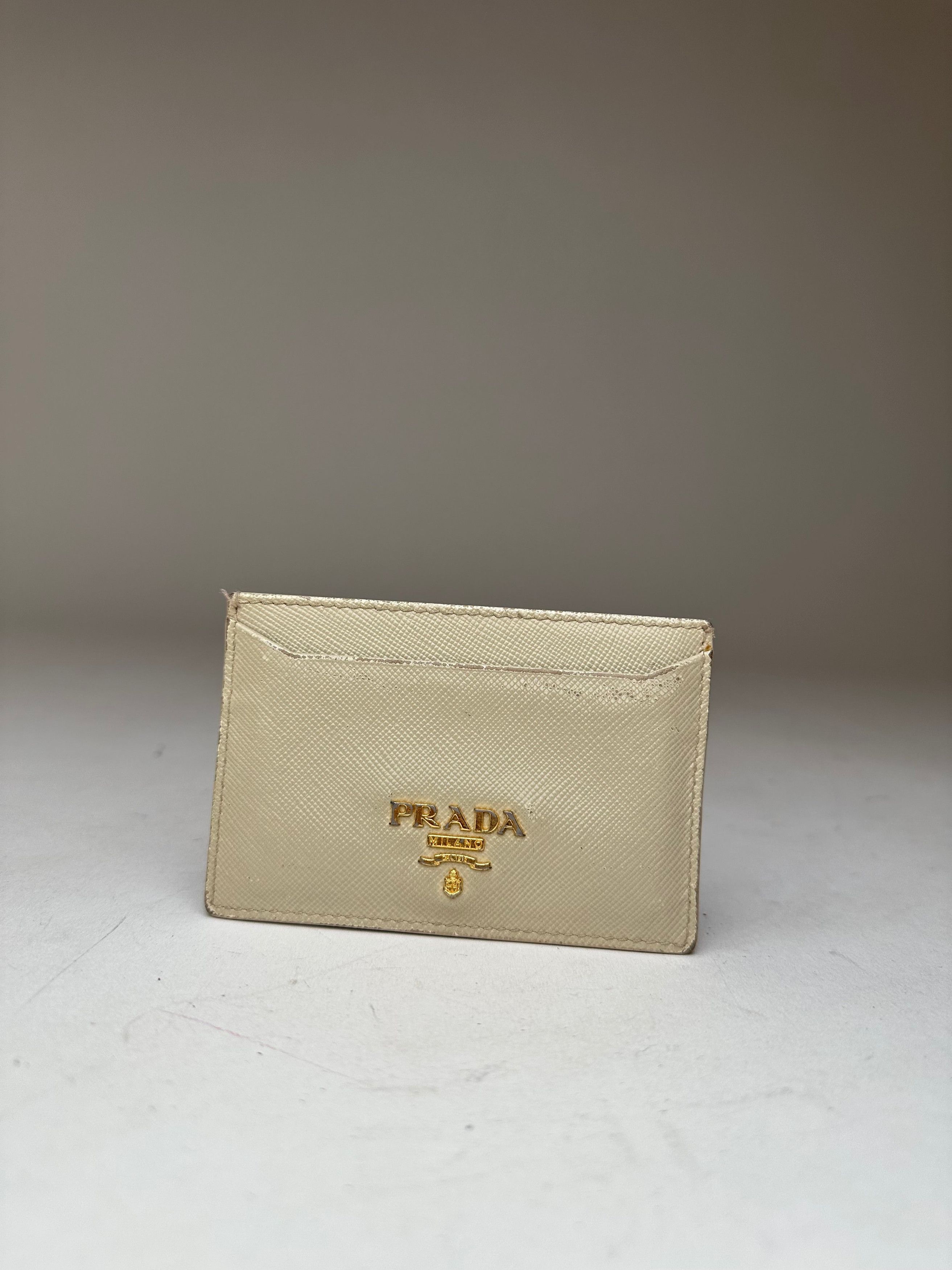 Prada Vintage Leather Card Holder White Size ONE SIZE - 9 Thumbnail