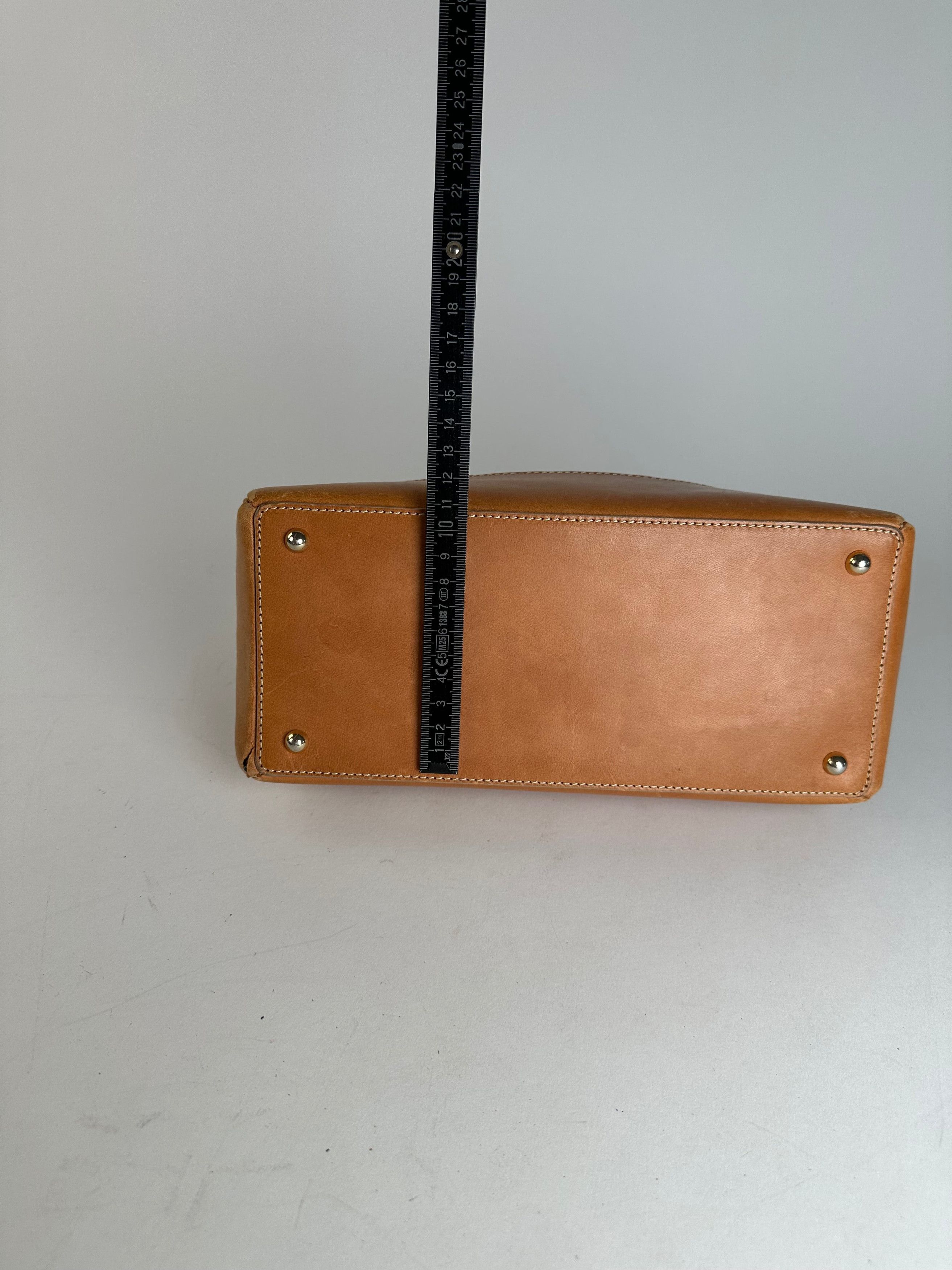Celine Vintage Paris Triomphe Monogram Leather Velour Leather Handb Size ONE SIZE - 8 Thumbnail