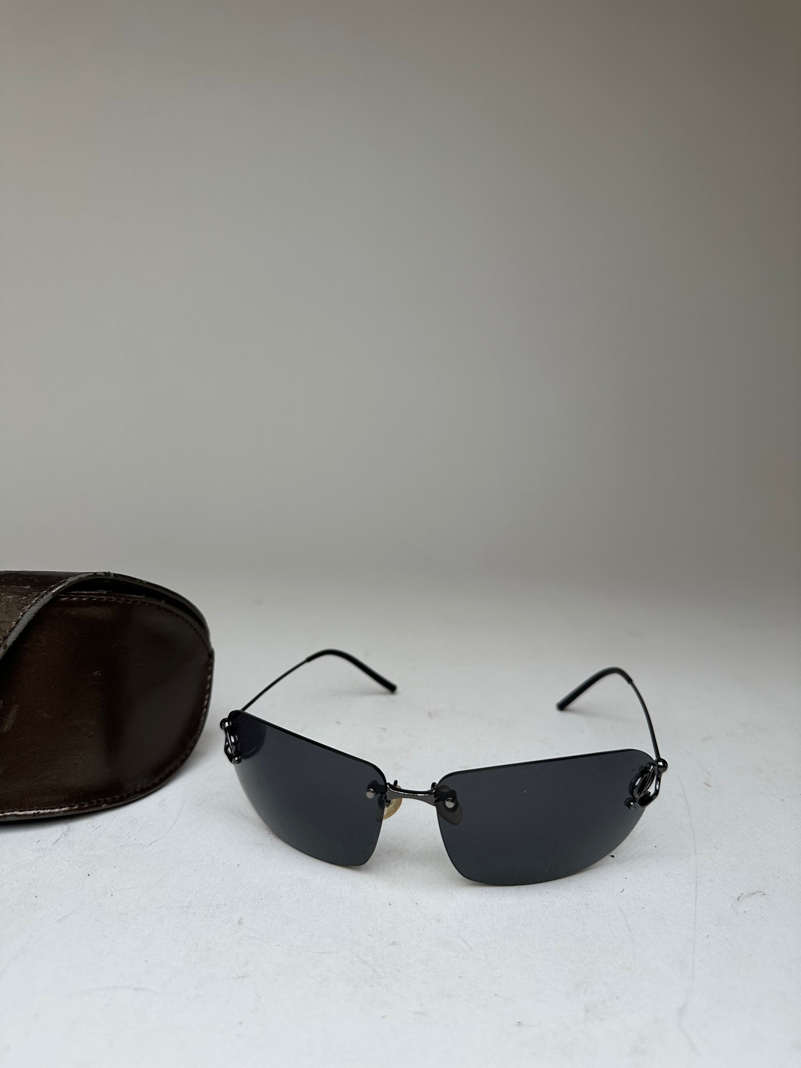 Loewe Vintage Rimless Sunglasses Silver Black Size ONE SIZE - 4 Thumbnail