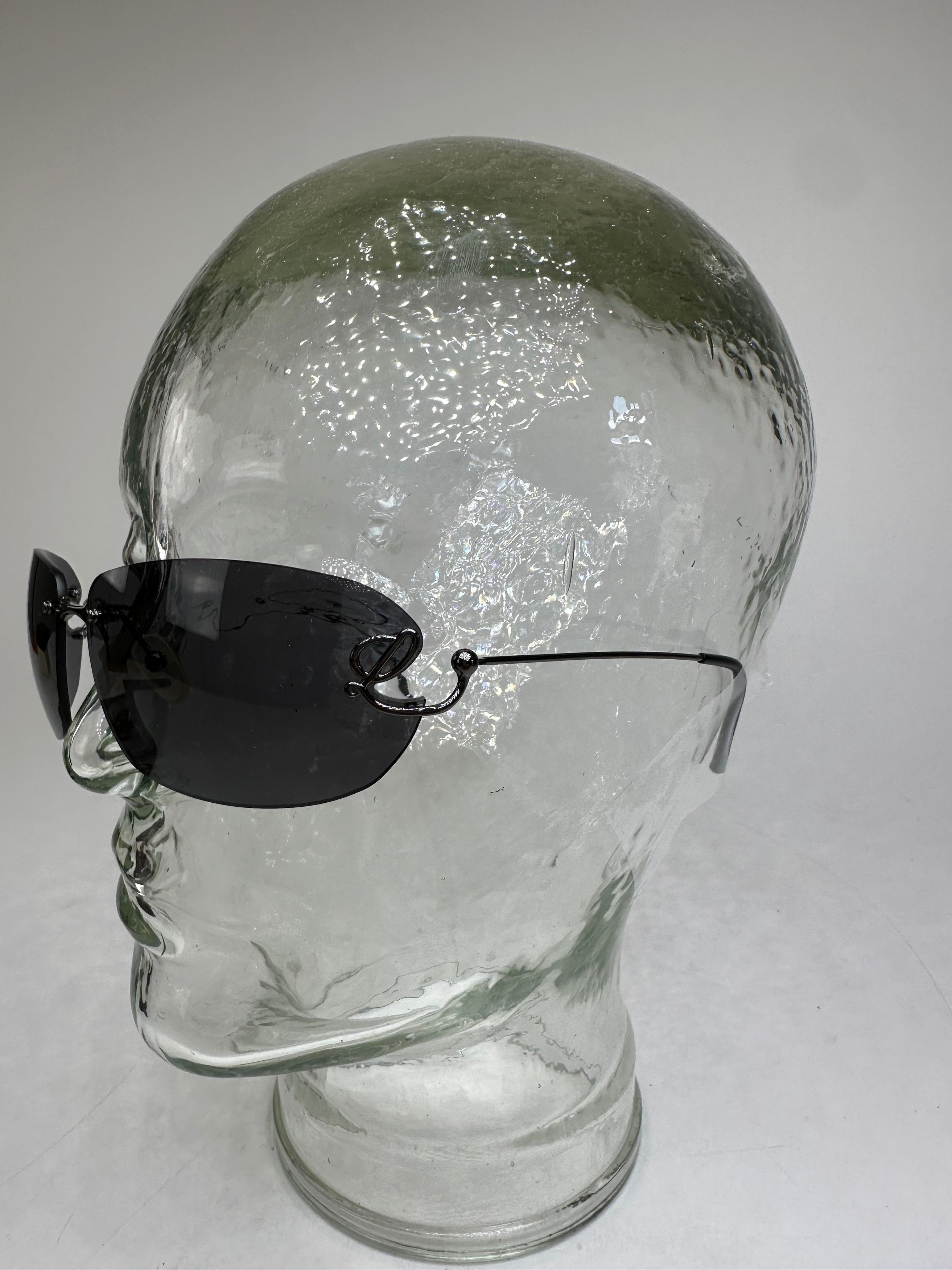 Loewe Vintage Rimless Sunglasses Silver Black Size ONE SIZE - 9 Thumbnail