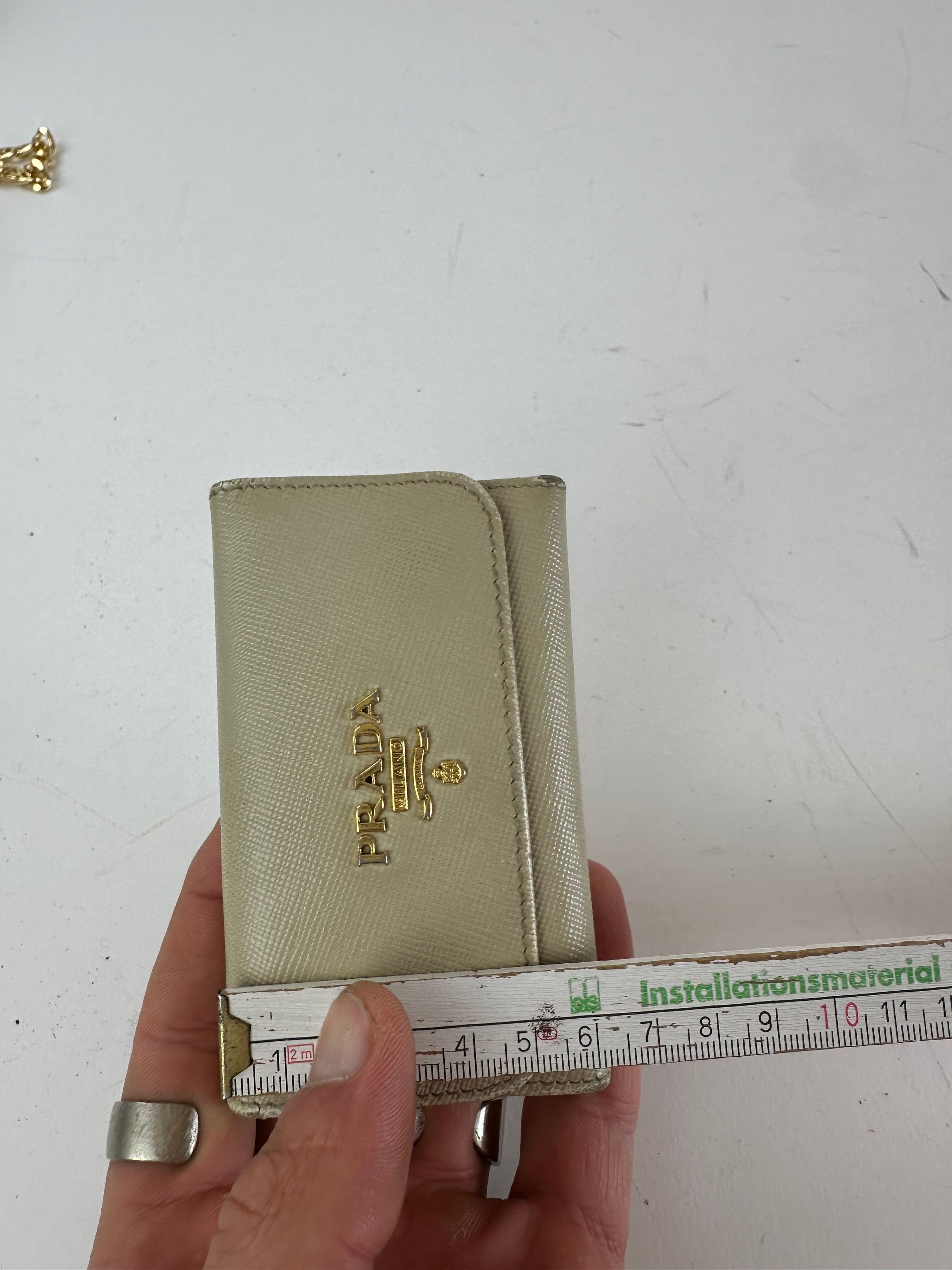 Prada Vintage Leather Card / Key Holder White Size ONE SIZE - 10 Thumbnail