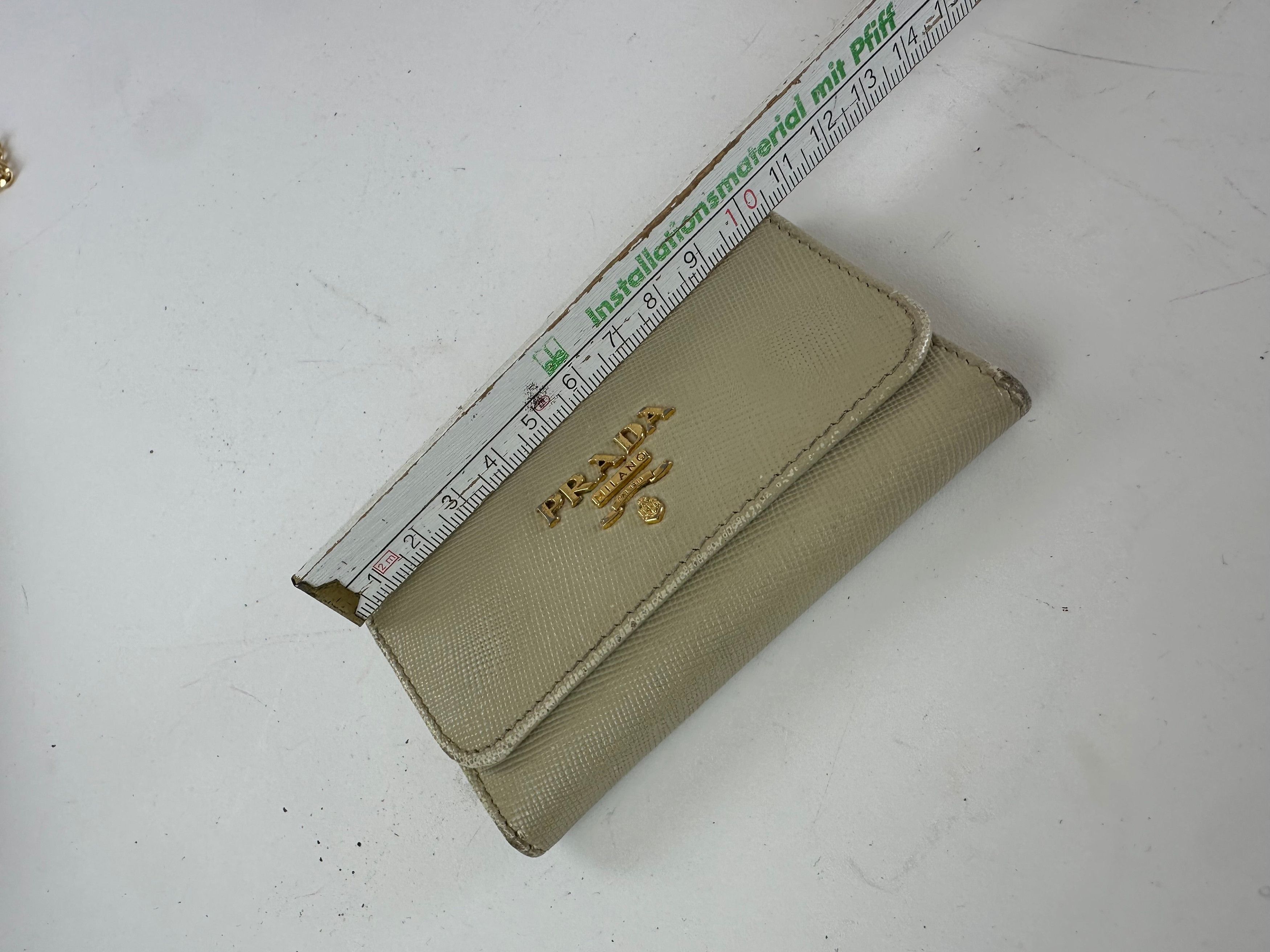 Prada Vintage Leather Card / Key Holder White Size ONE SIZE - 9 Thumbnail