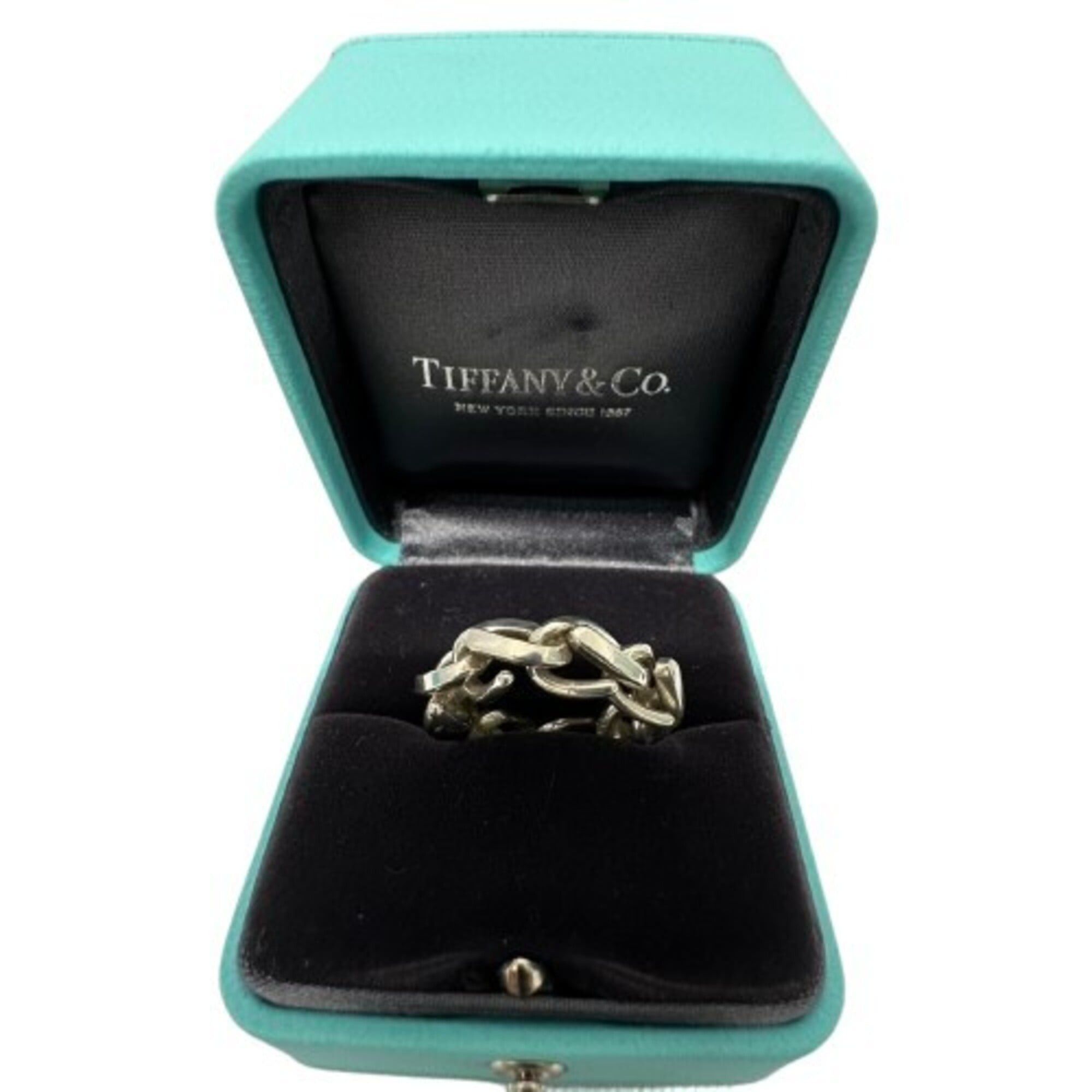 Tiffany & Co. Tiffany & Co. Forgelink SV925 Ring, Silver, Size 12 Size ONE SIZE - 8 Thumbnail