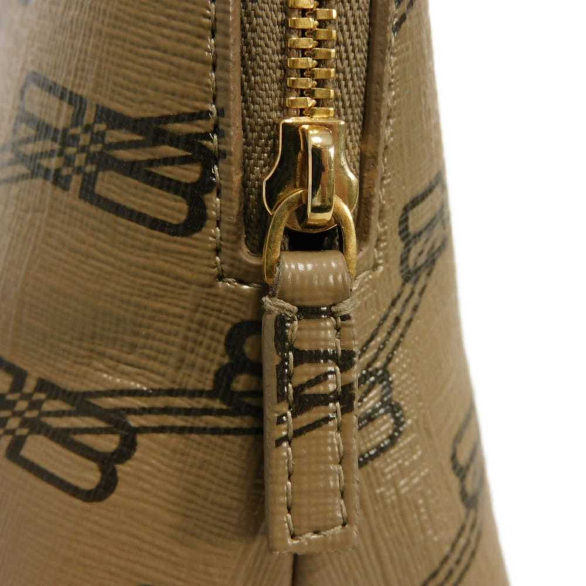 Balenciaga Balenciaga BB Monogram Clutch Bag, Round Pouch, Second Makeup New Logo, Brown, 702624 210DA 2762, Men's & Women's Size ONE SIZE - 8 Thumbnail
