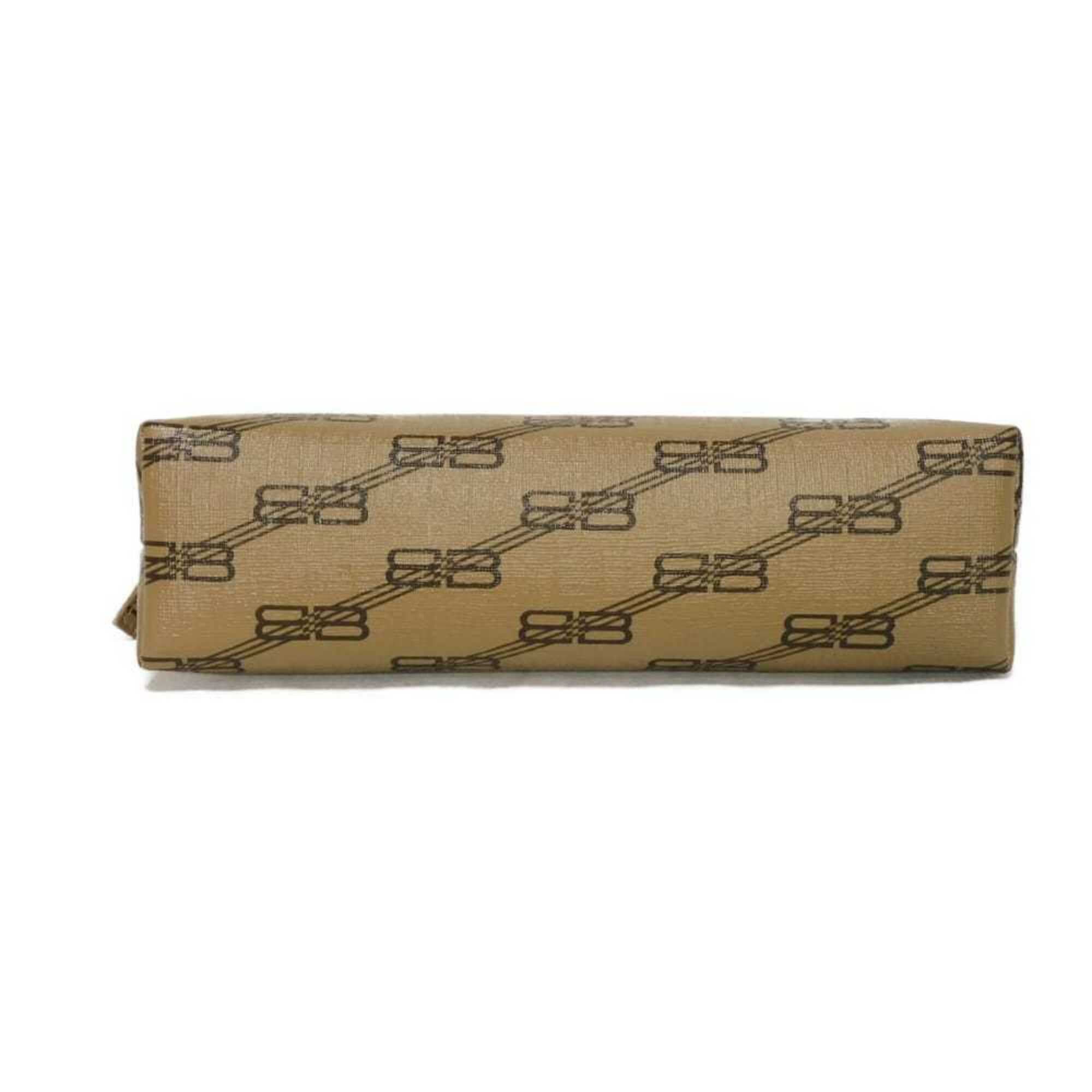 Balenciaga Balenciaga BB Monogram Clutch Bag, Round Pouch, Second Makeup New Logo, Brown, 702624 210DA 2762, Men's & Women's Size ONE SIZE - 14 Thumbnail
