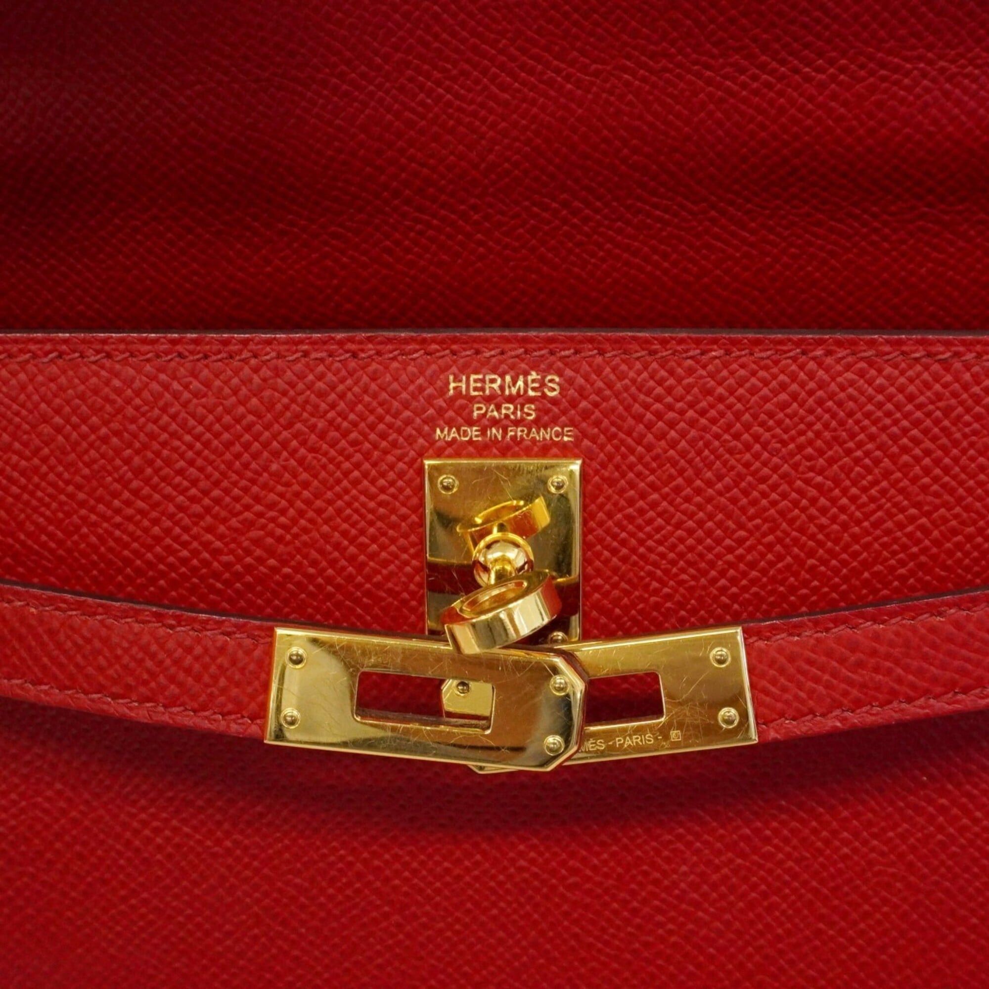 Hermes Hermes Kelly 25 Handbag, Veau Epsom Leather, Rouge Casaque, U Stamp, 2-way Bag for Women Size ONE SIZE - 5 Thumbnail