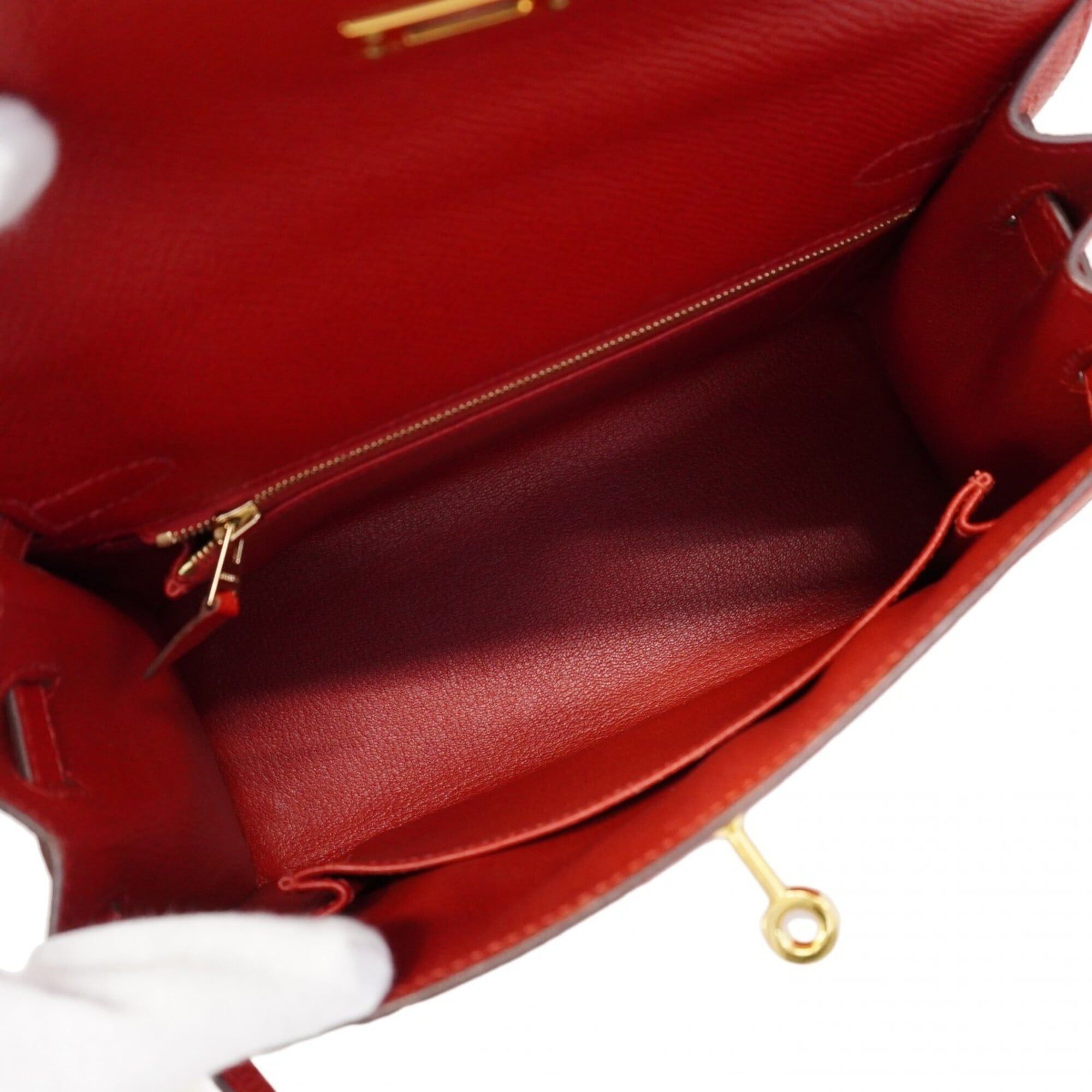 Hermes Hermes Kelly 25 Handbag, Veau Epsom Leather, Rouge Casaque, U Stamp, 2-way Bag for Women Size ONE SIZE - 4 Thumbnail