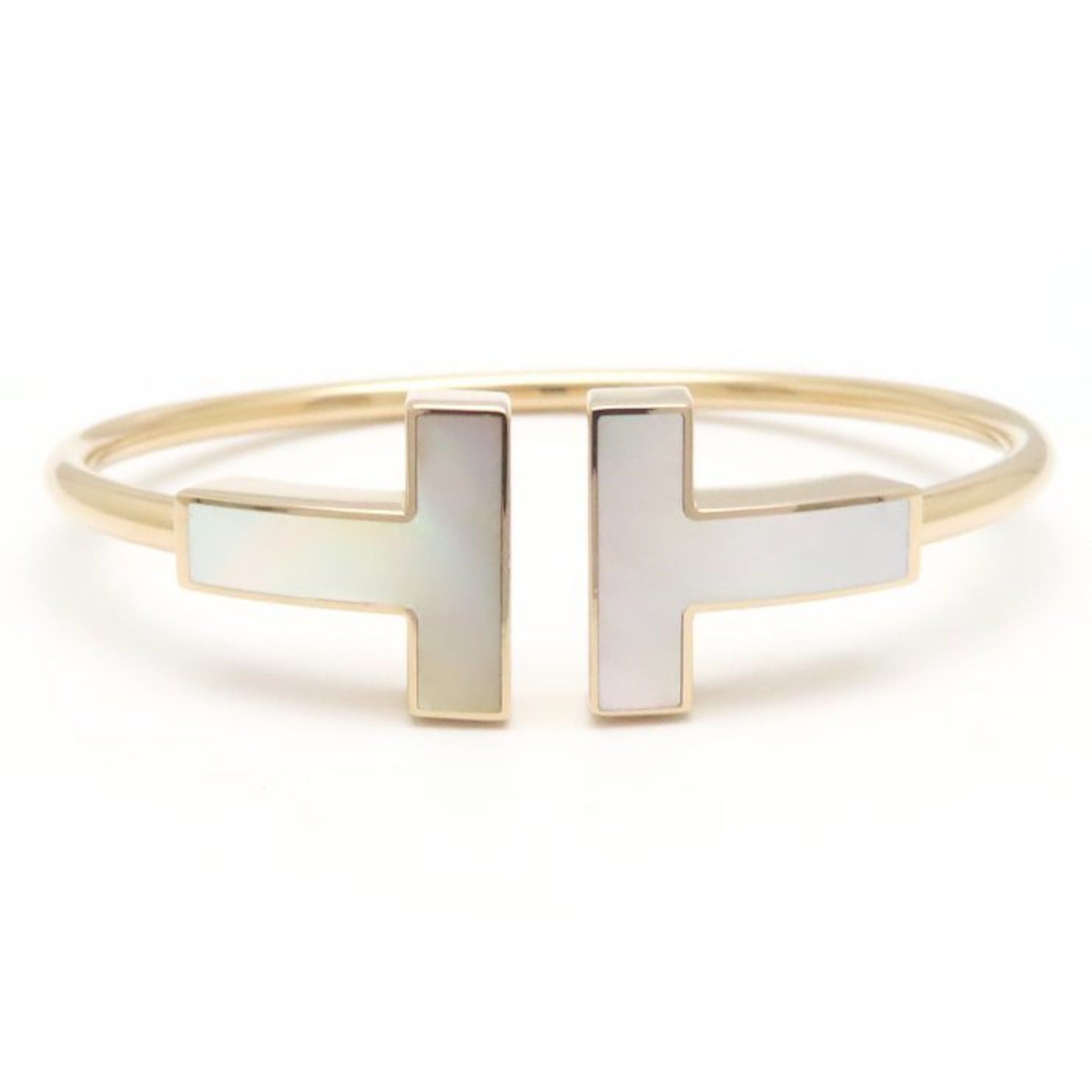 Tiffany & Co. TIFFANY&Co. Tiffany T Wire Bangle Wide Mother-of-Pearl 18K Rose Gold Women's 295304 Size ONE SIZE - 2 Thumbnail