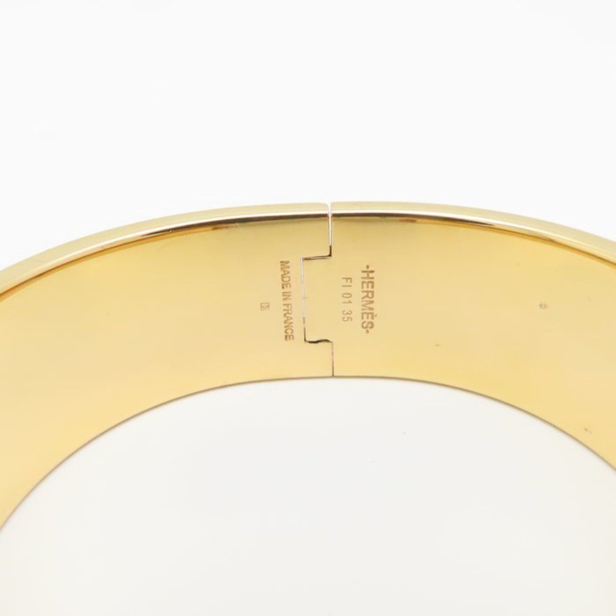 Hermes HERMES Clic Clac GM Bangle, Black x Gold, GP Enamel, Women's, 295307 Size ONE SIZE - 4 Thumbnail