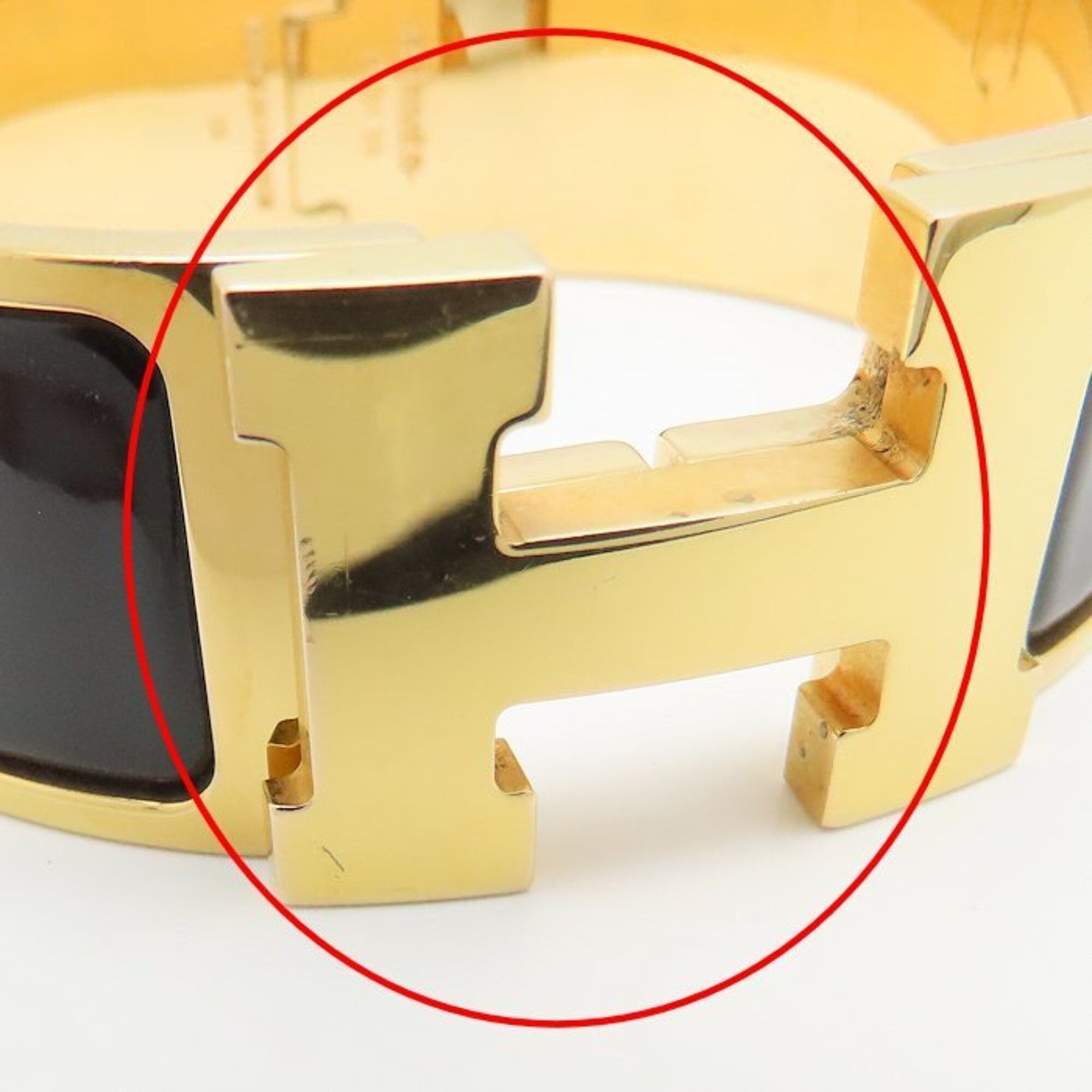 Hermes HERMES Clic Clac GM Bangle, Black x Gold, GP Enamel, Women's, 295307 Size ONE SIZE - 9 Thumbnail
