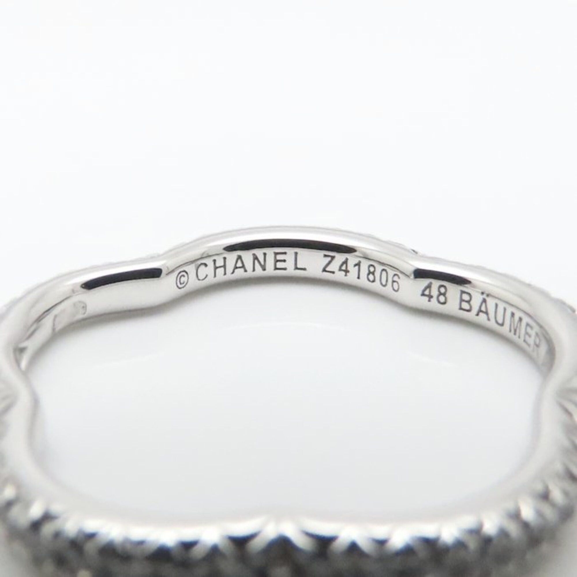 Chanel CHANEL Camellia Diamond Eternity Ring, Size #48, 18K White Gold, Women's, J3211 295242 Size ONE SIZE - 8 Thumbnail
