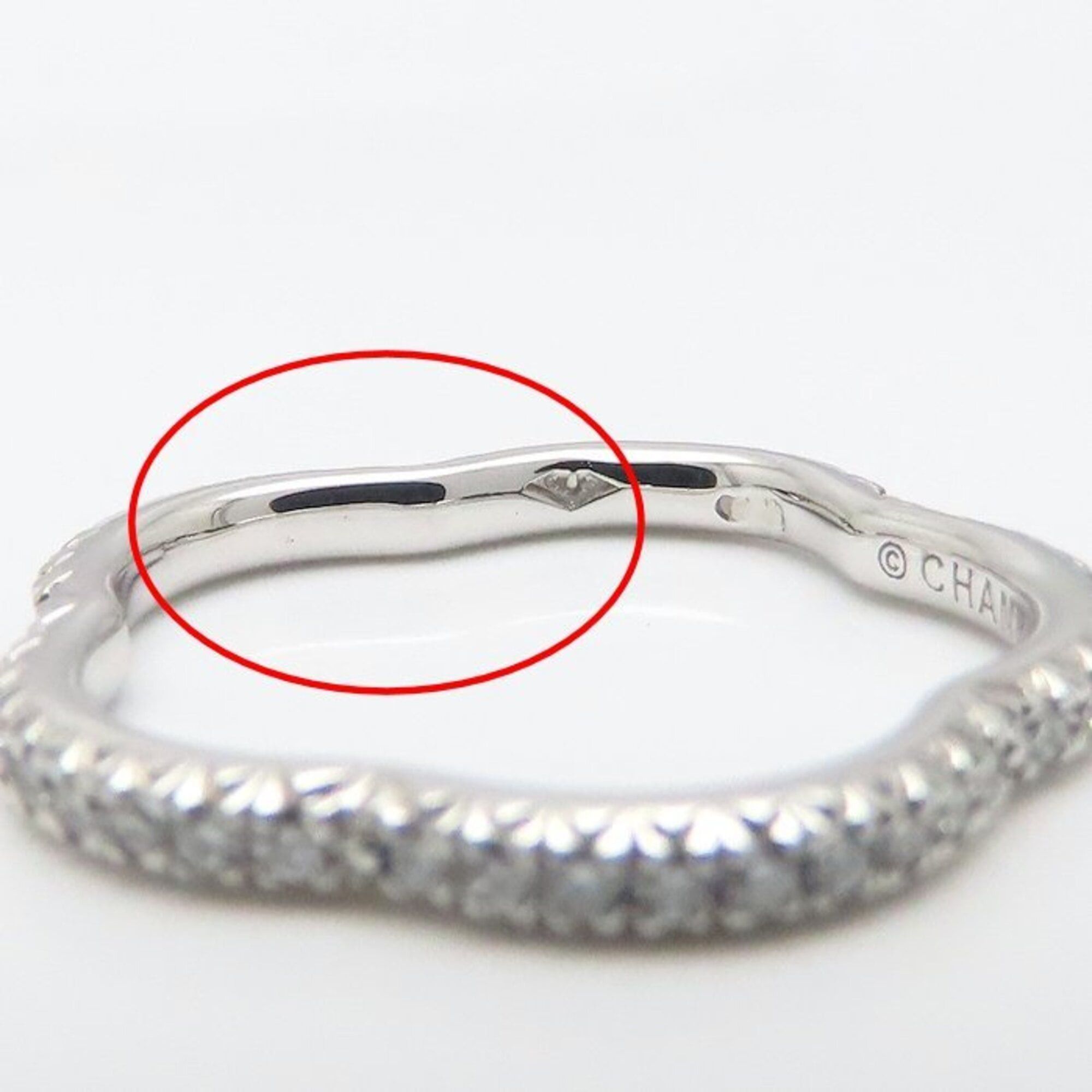 Chanel CHANEL Camellia Diamond Eternity Ring, Size #48, 18K White Gold, Women's, J3211 295242 Size ONE SIZE - 12 Thumbnail