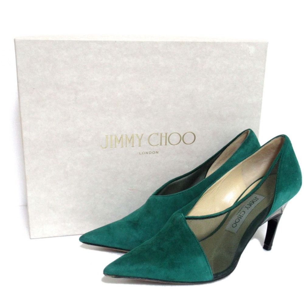 Jimmy Choo Jimmy Choo Jimmy Choo Suede Mesh Pointed Toe Pumps Leather Shoes DUTY FREE for USA Size ONE SIZE - 14 Thumbnail