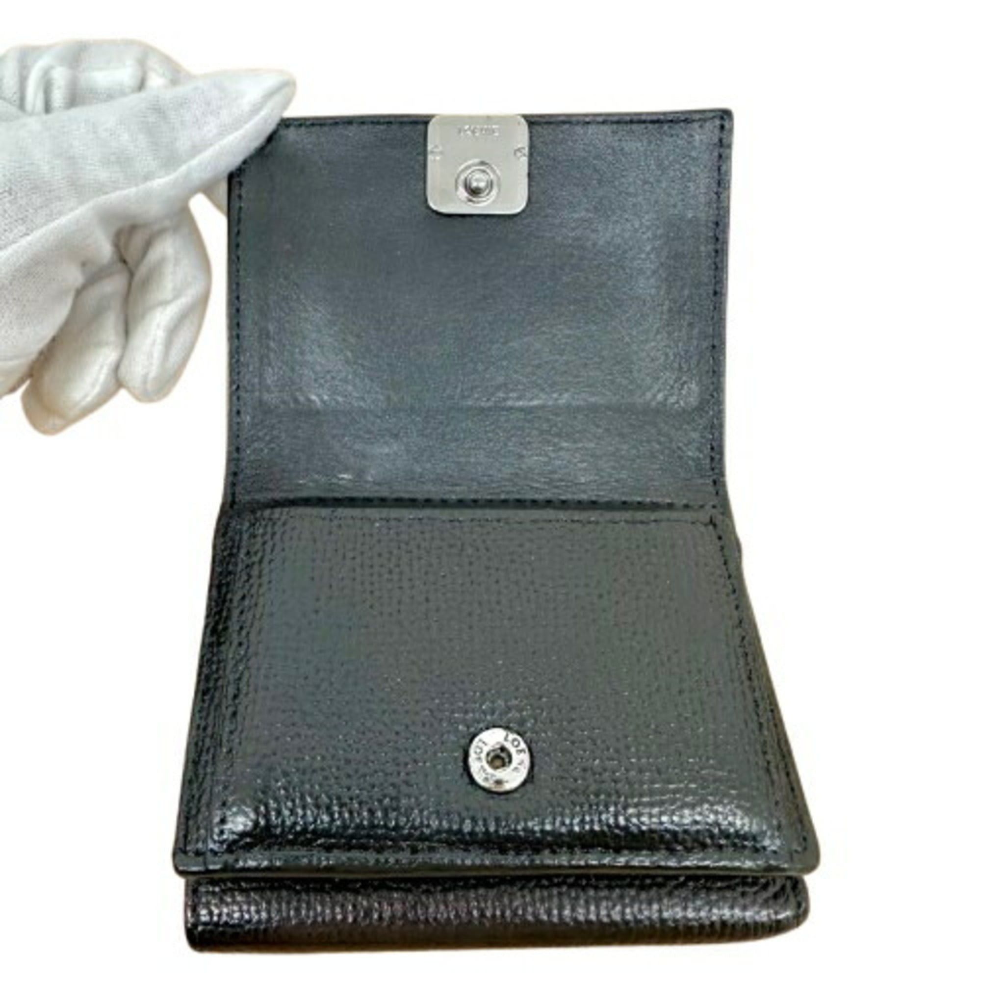 Loewe LOEWE Anagram Trifold Compact Wallet, Black, Women's Size ONE SIZE - 6 Thumbnail