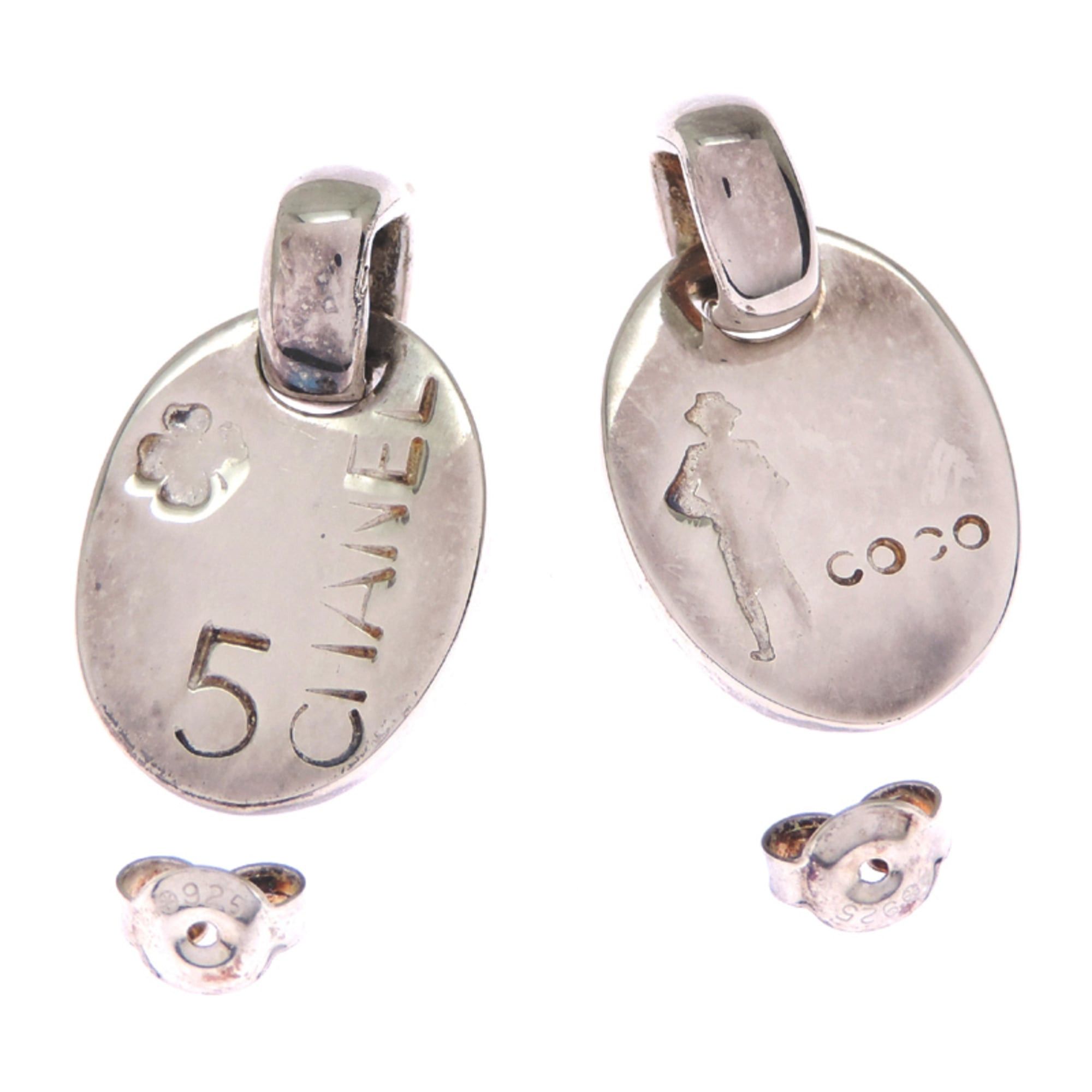 Chanel Chanel Clover No. 5 Women's Earrings, Sterling Silver 925 Size ONE SIZE - 4 Thumbnail