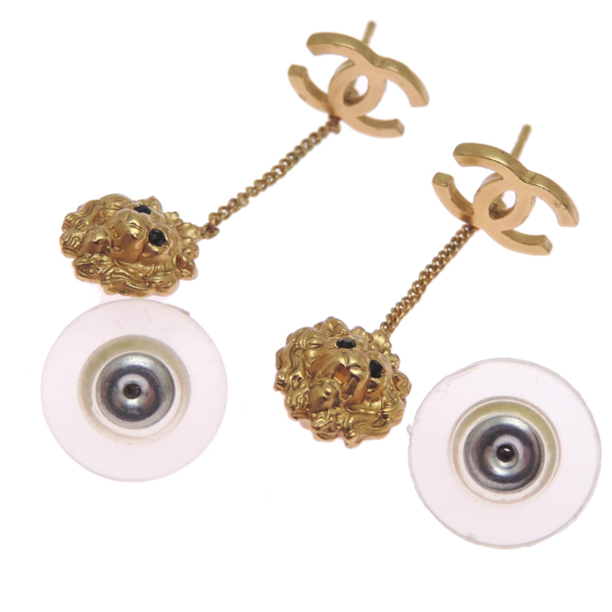 Chanel Chanel Coco Mark Lion Motif Women's Earrings GP Size ONE SIZE - 5 Thumbnail