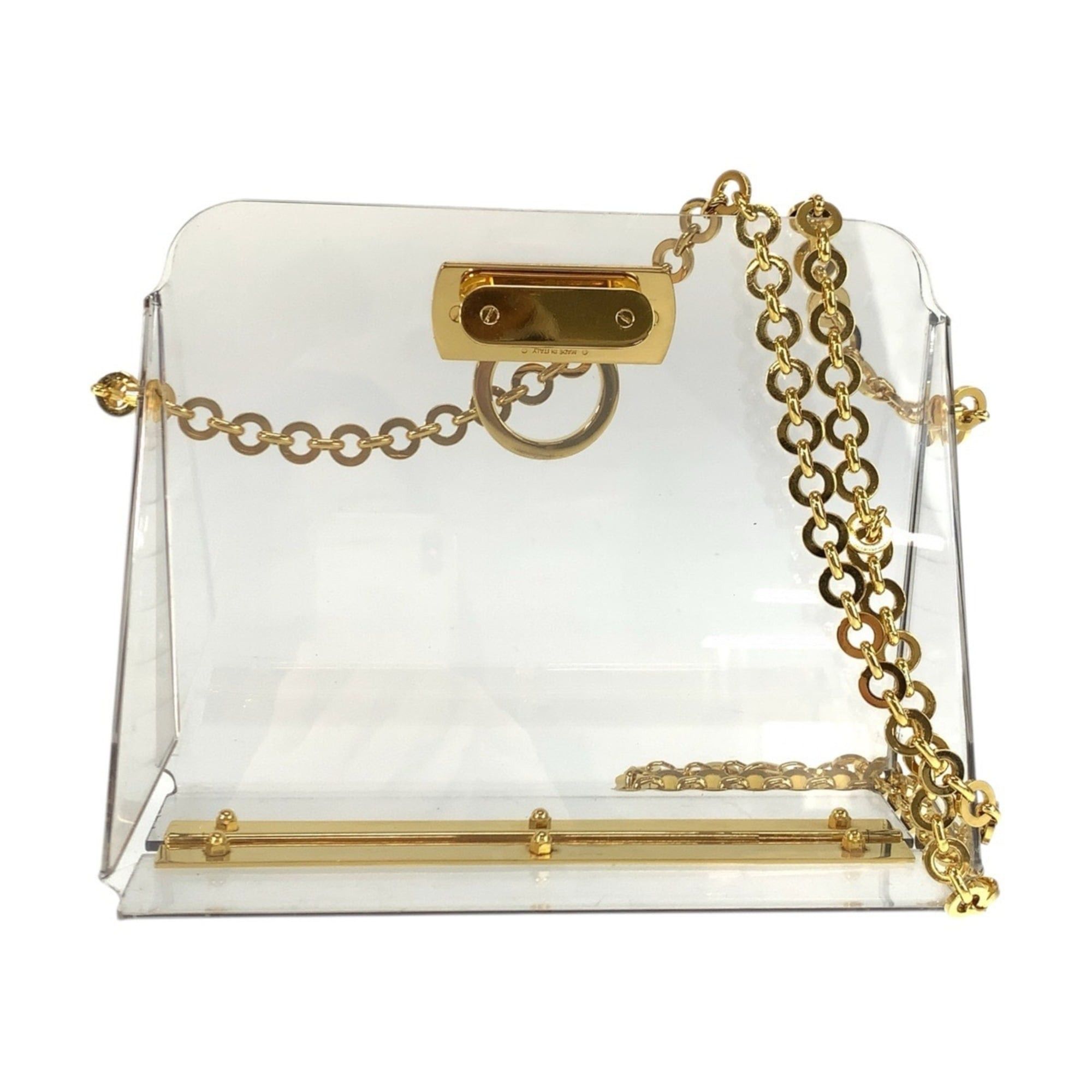 Salvatore Ferragamo Salvatore Ferragamo Gancini Clear Gold Hardware Plastic Chain Shoulder Bag for Women Size ONE SIZE - 2 Thumbnail