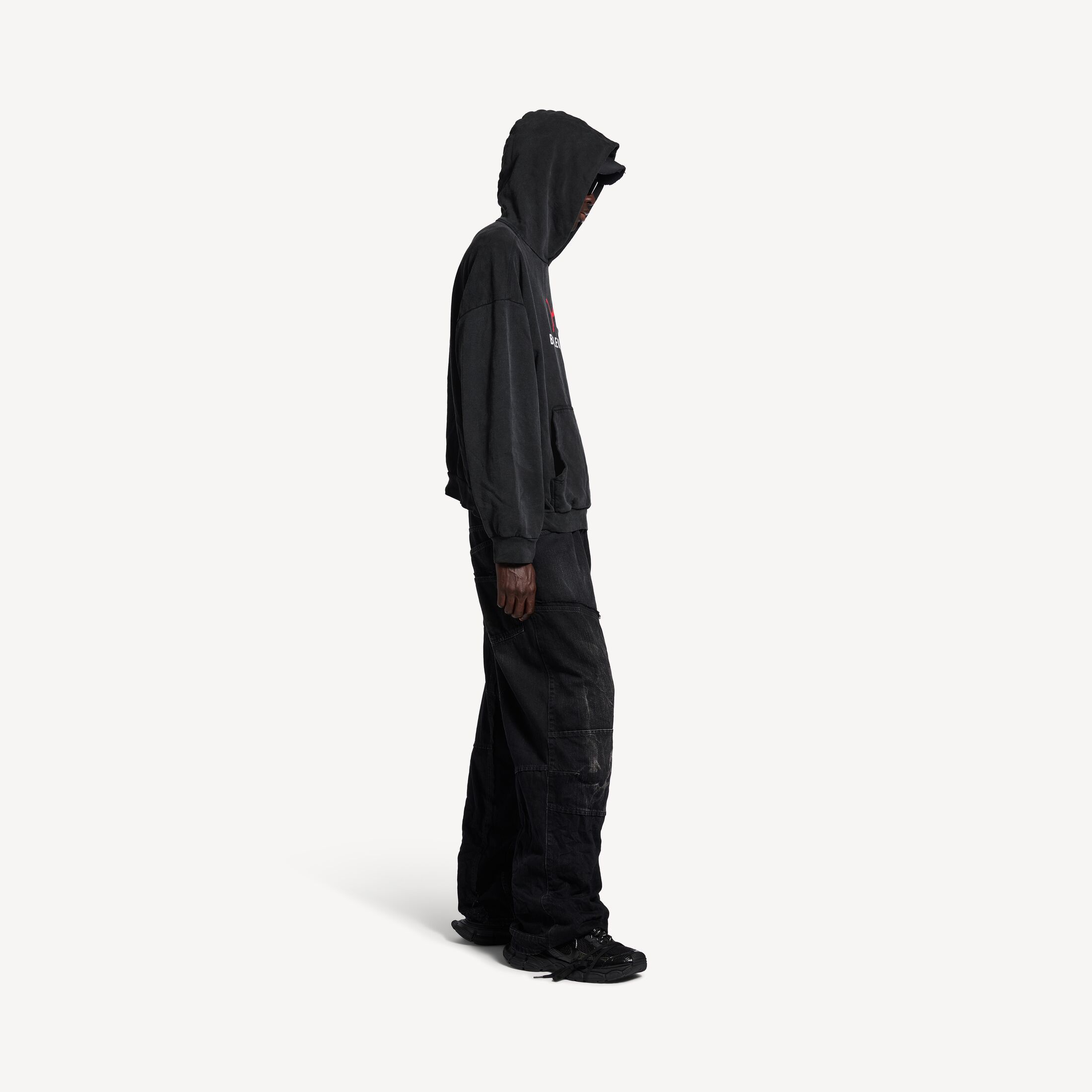 Balenciaga × Puma PUMA MEDIUM FIT HOODIE IN BLACK FADED Size US XS / EU 42 / 0 - 5 Thumbnail