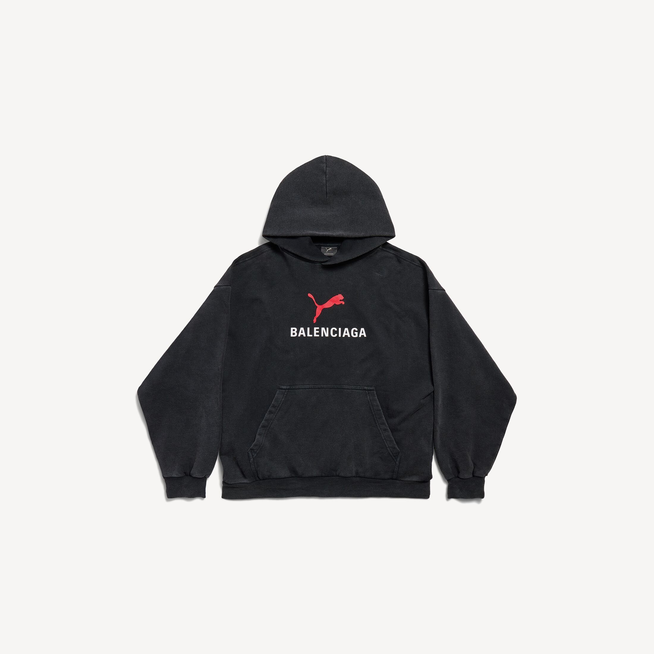 Balenciaga × Puma PUMA MEDIUM FIT HOODIE IN BLACK FADED Size US M / EU 48-50 / 2 - 2 Thumbnail
