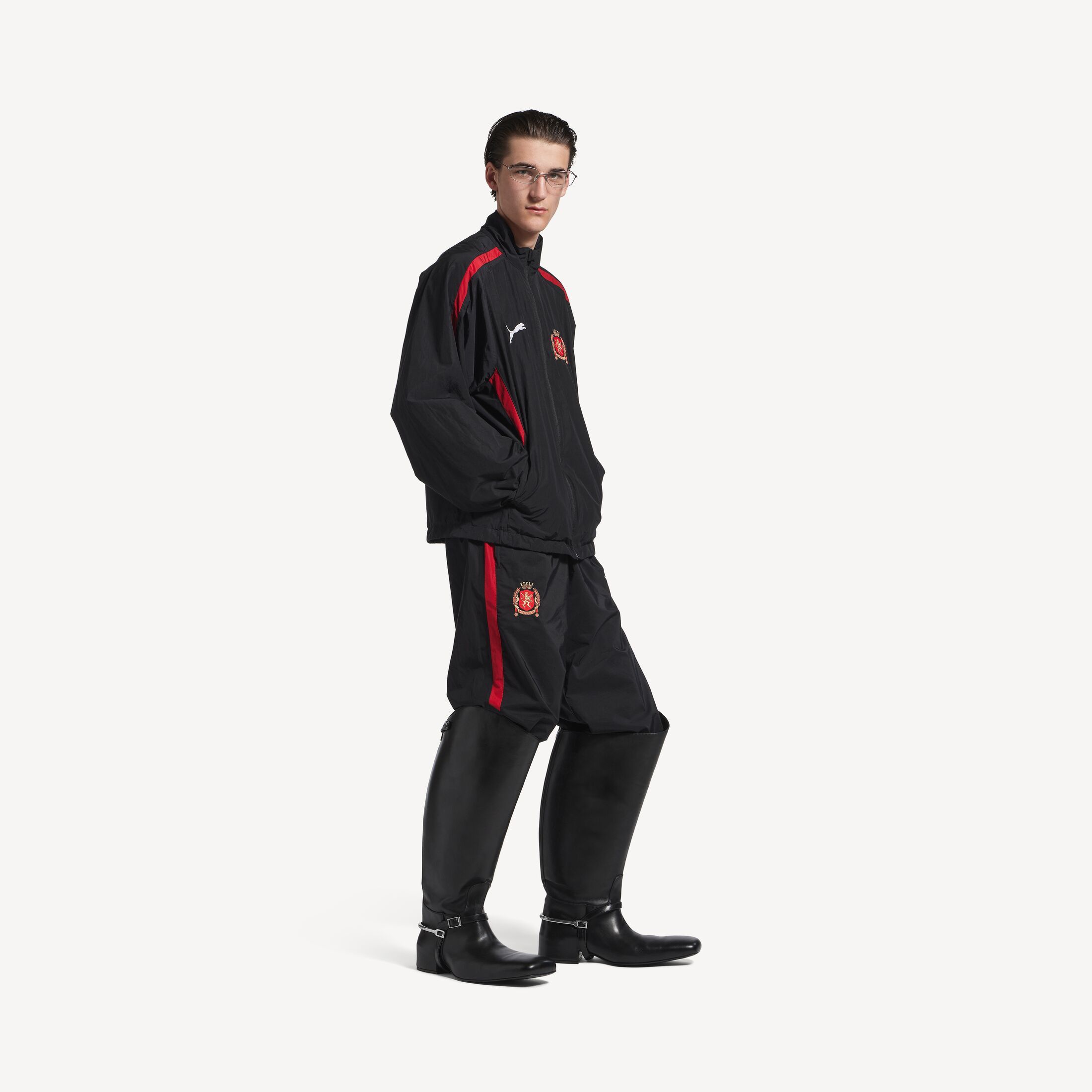Balenciaga × Puma PUMA LARGE TRACKSUIT PANTS IN BLACK/RED Size US 32 / EU 48 - 2 Thumbnail