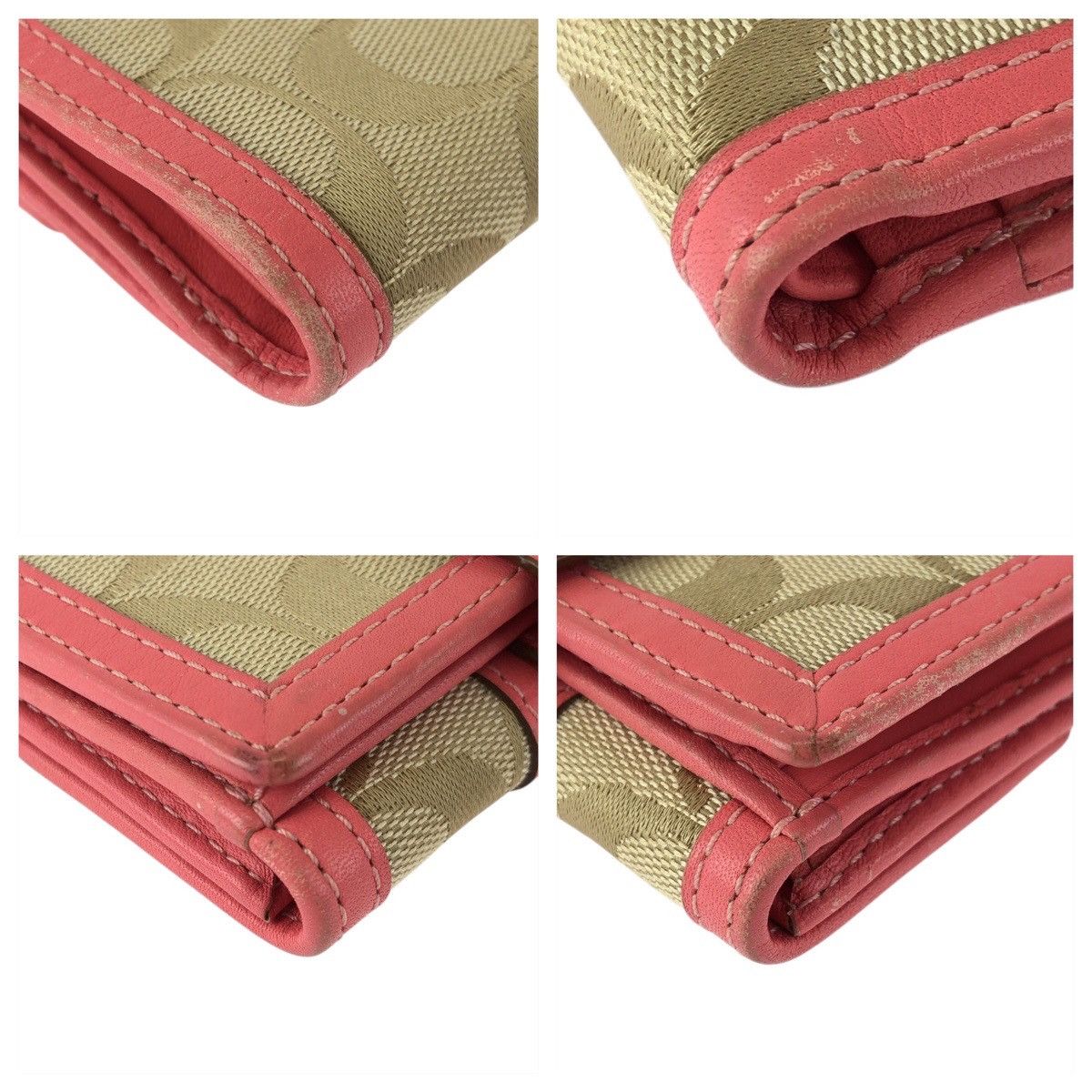 Coach Coach COACH Signature Canvas Leather Wallet Textile Short Wallet DUTY FREE for USA Size ONE SIZE - 4 Thumbnail
